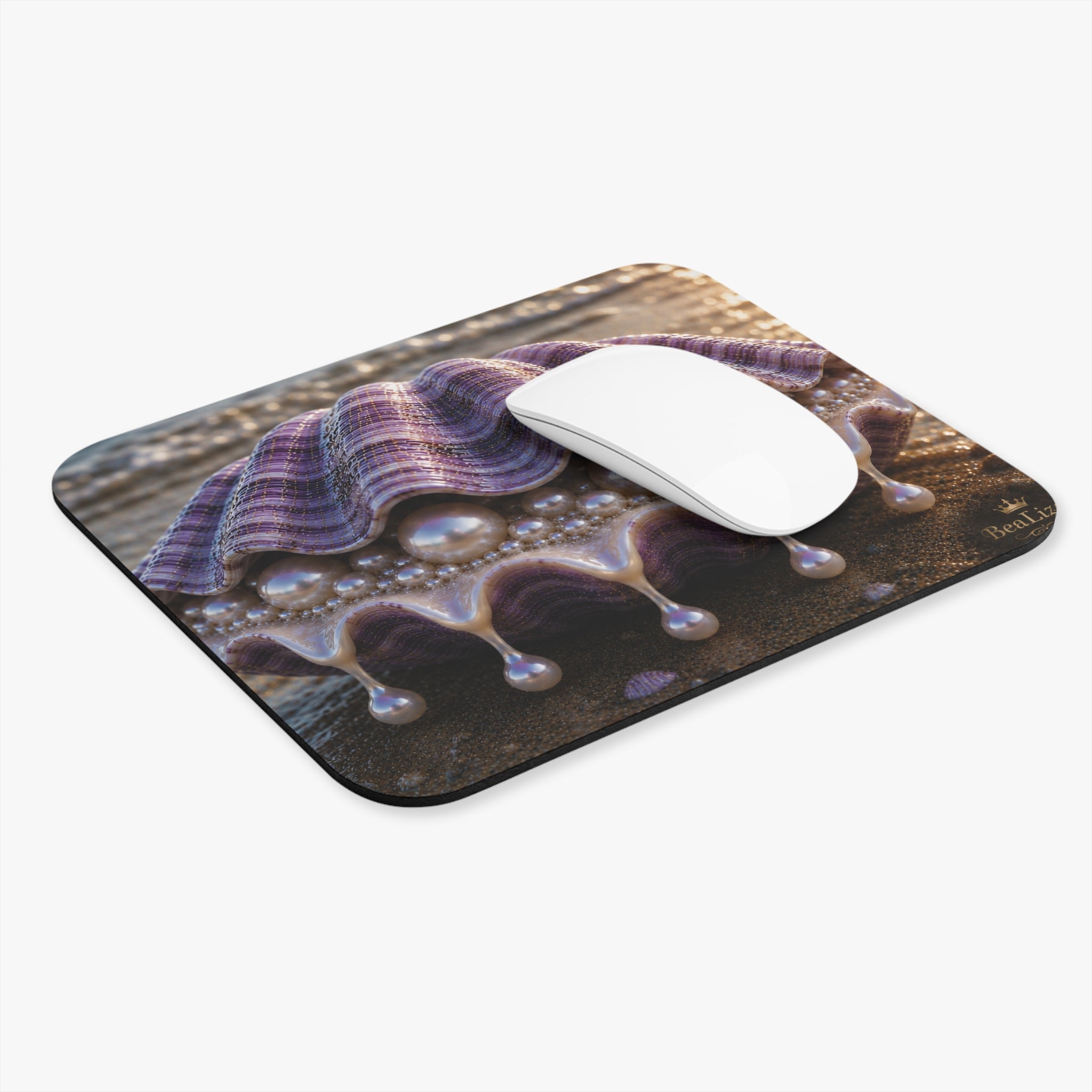 Pearl Shell Mouse Pad — Artistic Seaside Fantasy Desk Mat
