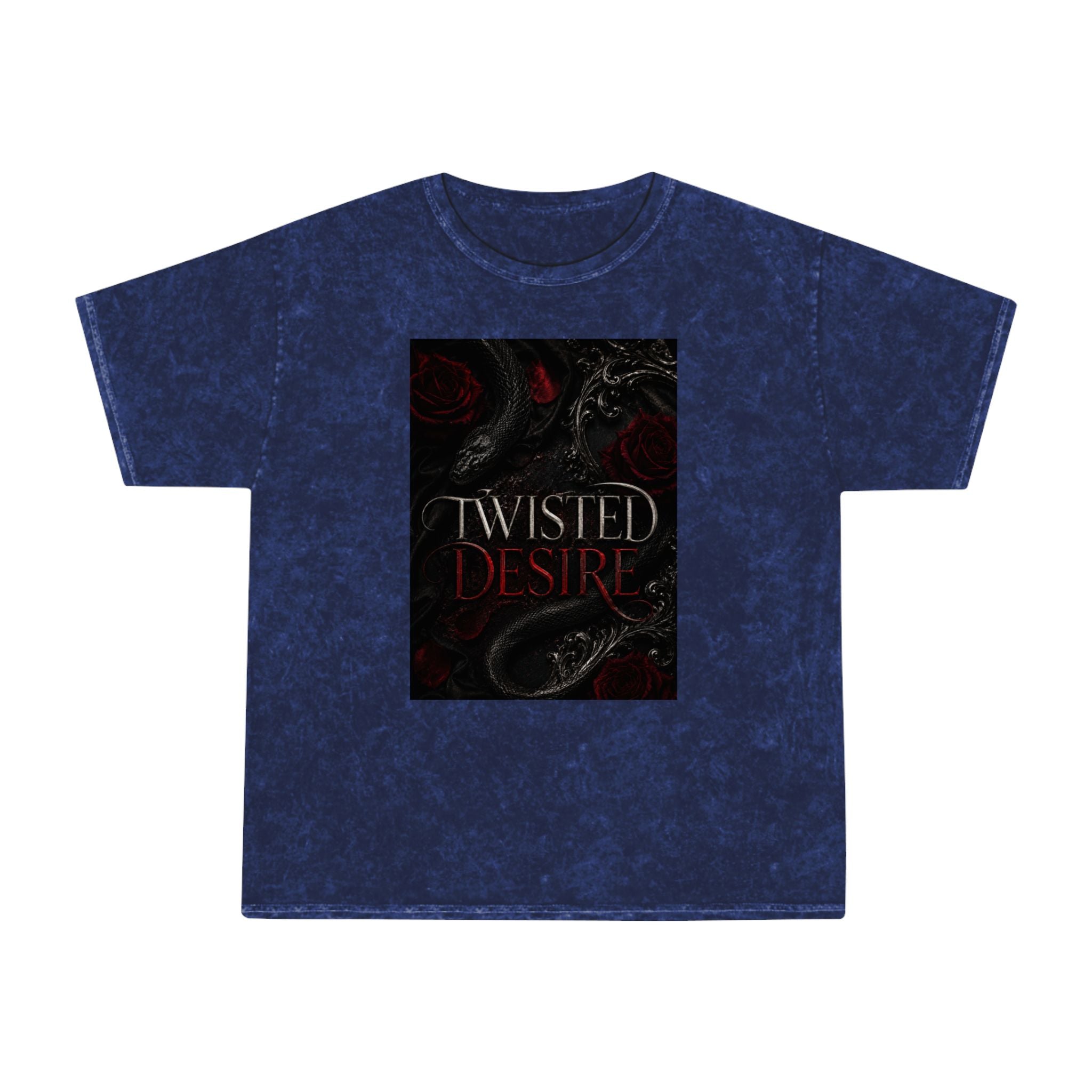T-shirt effet délavé Twisted Desire — Imprimé serpent gothique foncé