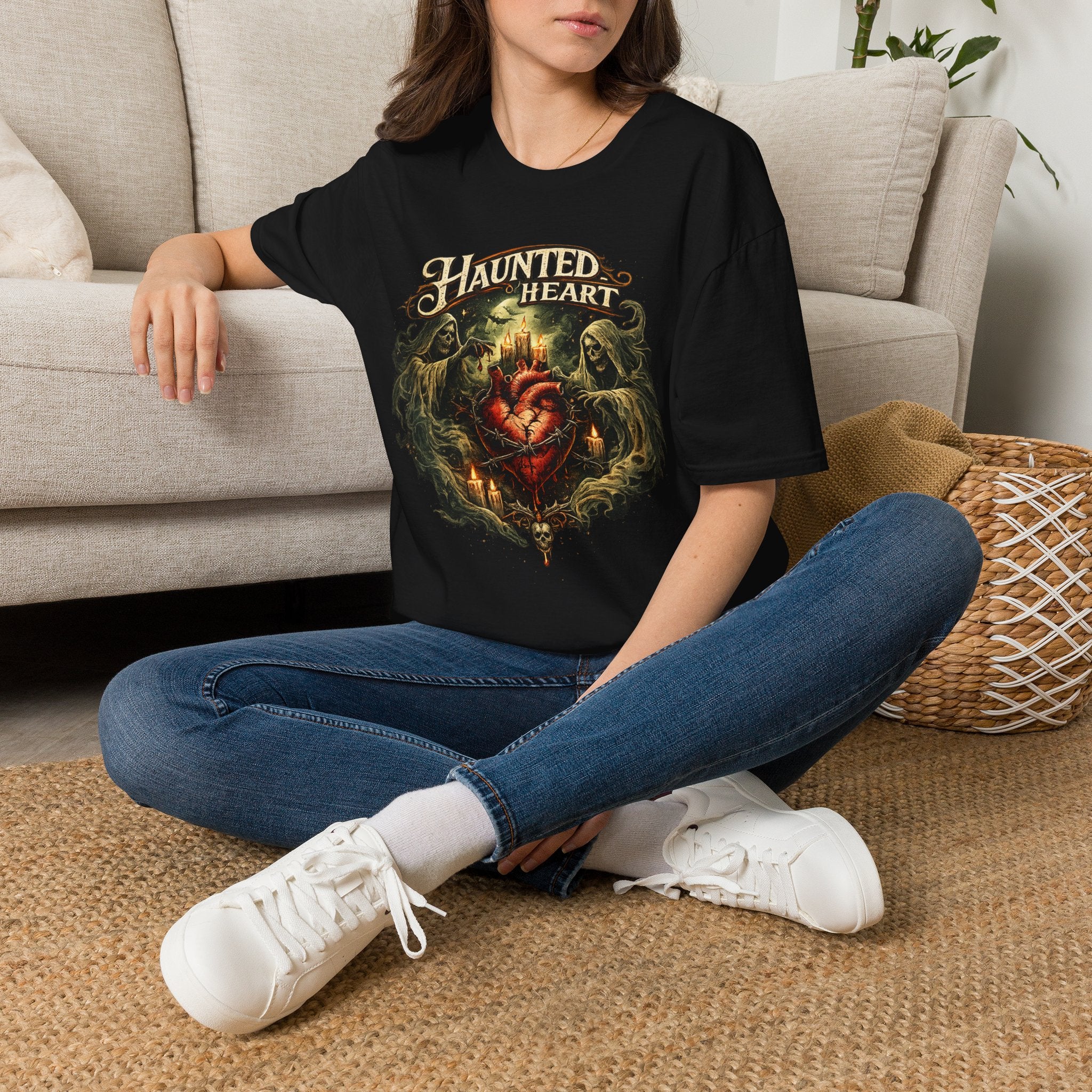 Haunted Heart T-Shirt — Gothic Haunted Heart Vintage Horror Tee