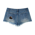 Women's Vintage Wash Raw Hem Denim Shorts