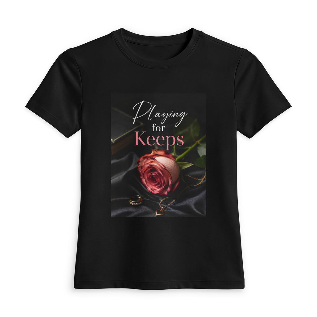 T-shirt Rose « Playing for Keeps » — T-shirt fleuri ajusté pour femme