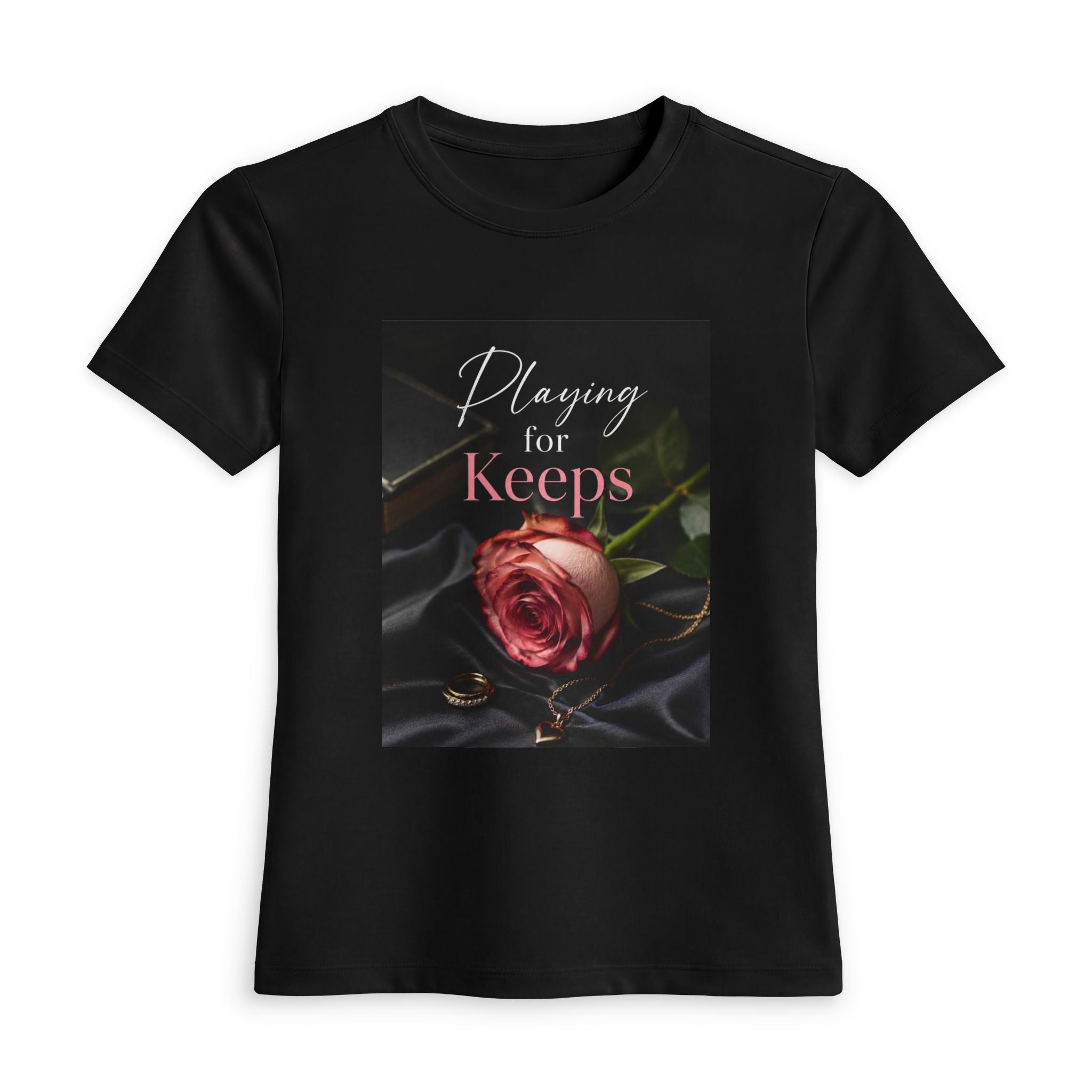 T-shirt Rose « Playing for Keeps » — T-shirt fleuri ajusté pour femme