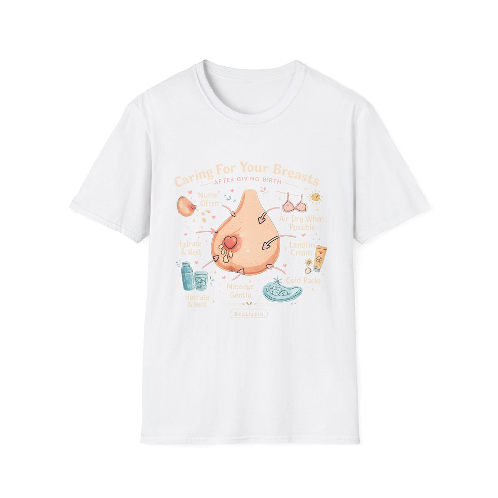 Breastfeeding Care T-Shirt — Caring For Your Breasts Nursing Guide Tee