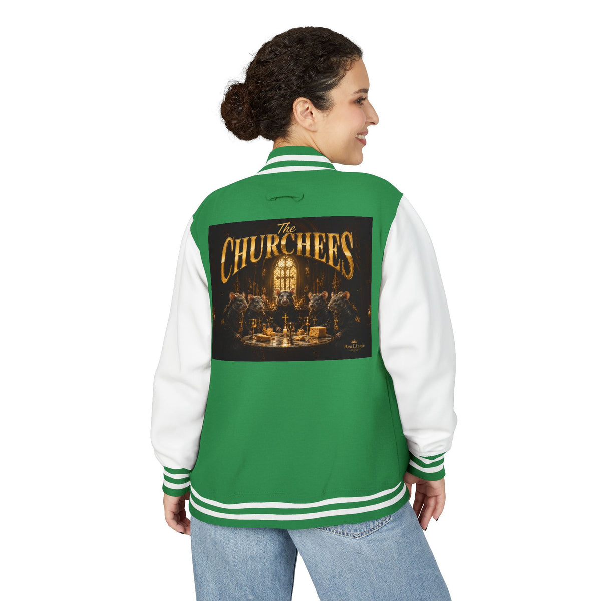 Letterman Jacket — 'The Churchees' Vintage Band Logo Varsity Jacket