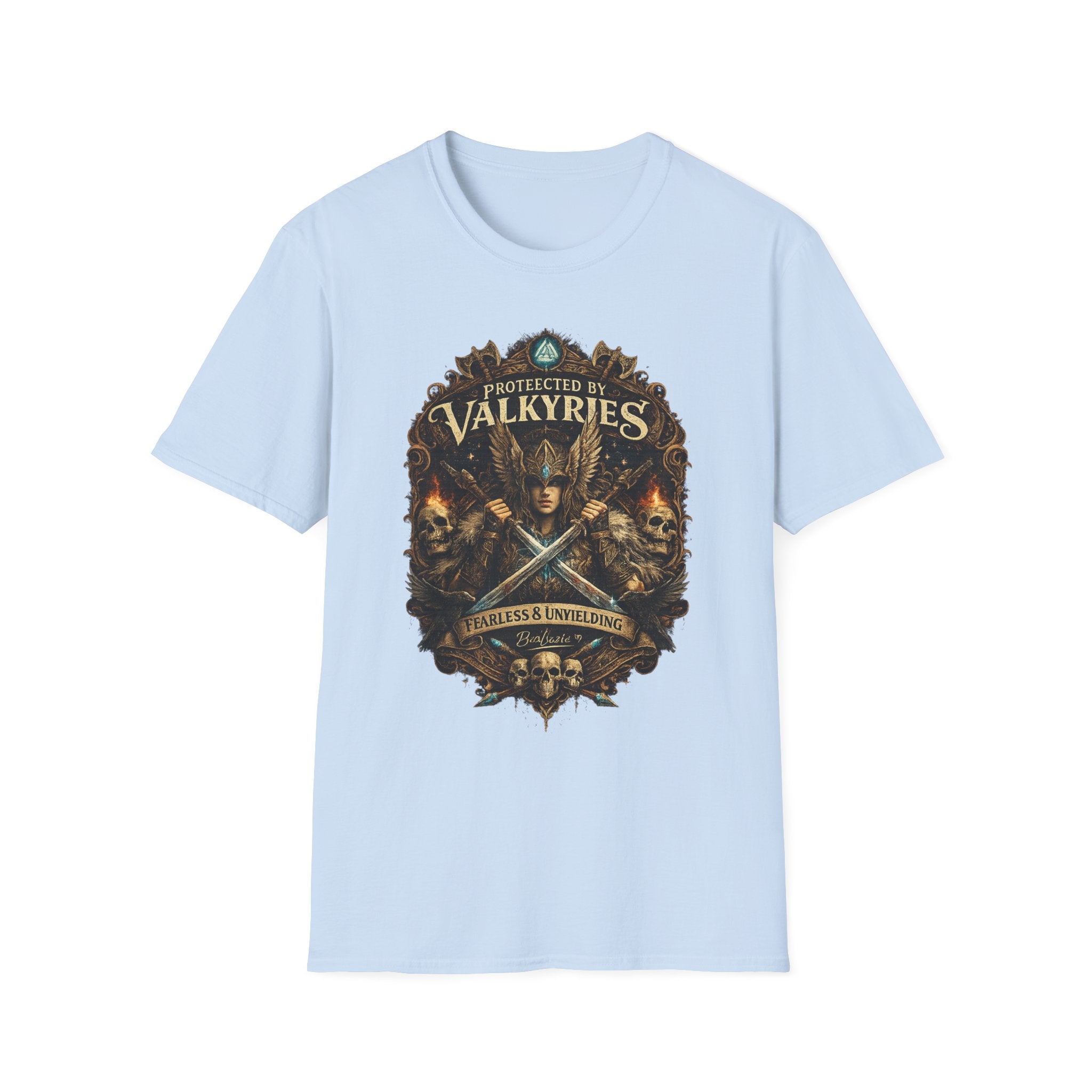 Valkyries T‑Shirt — "Protected by Valkyries" Norse Warrior Tee