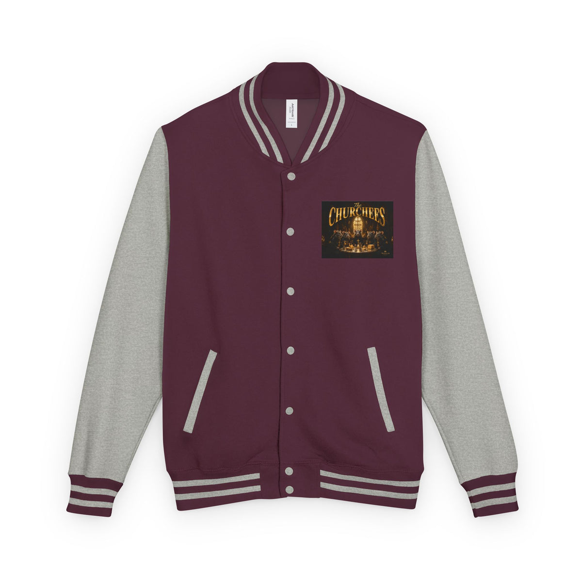 Letterman Jacket — 'The Churchees' Vintage Band Logo Varsity Jacket