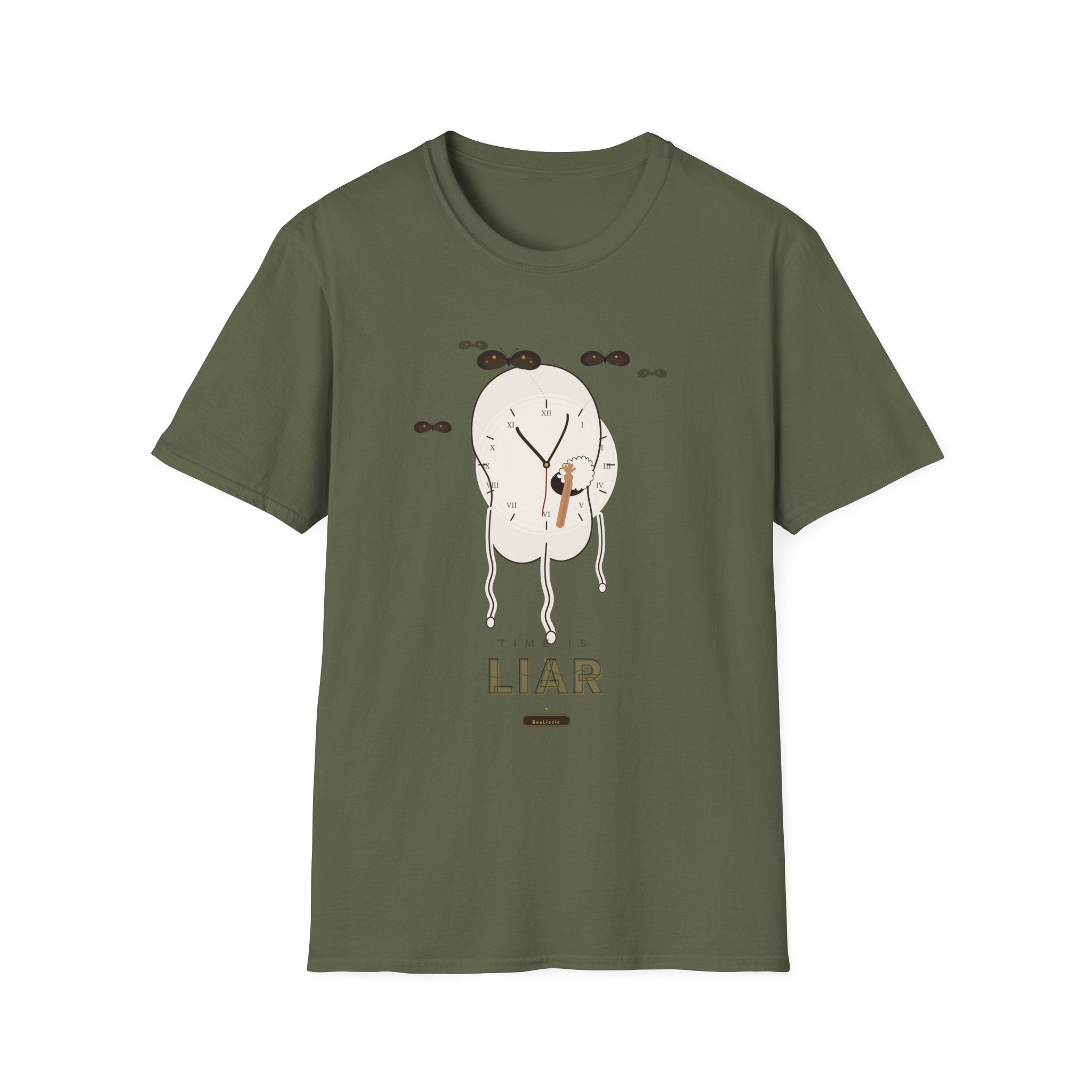 Liar Clock Graphic T‑Shirt — Quirky Surreal Illustration Tee