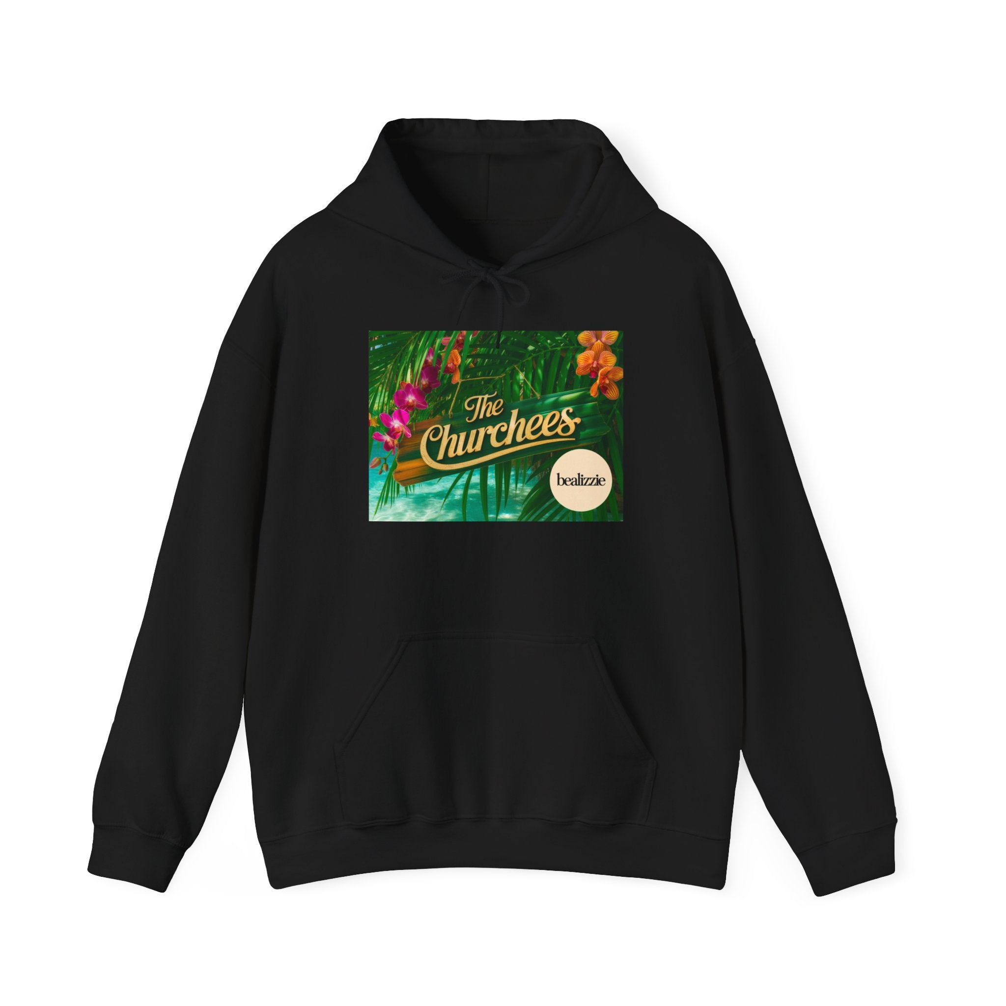 Le sweat à capuche logo Tropical de Churchees — Sweat-shirt à motif rétro inspiré des groupes de musique
