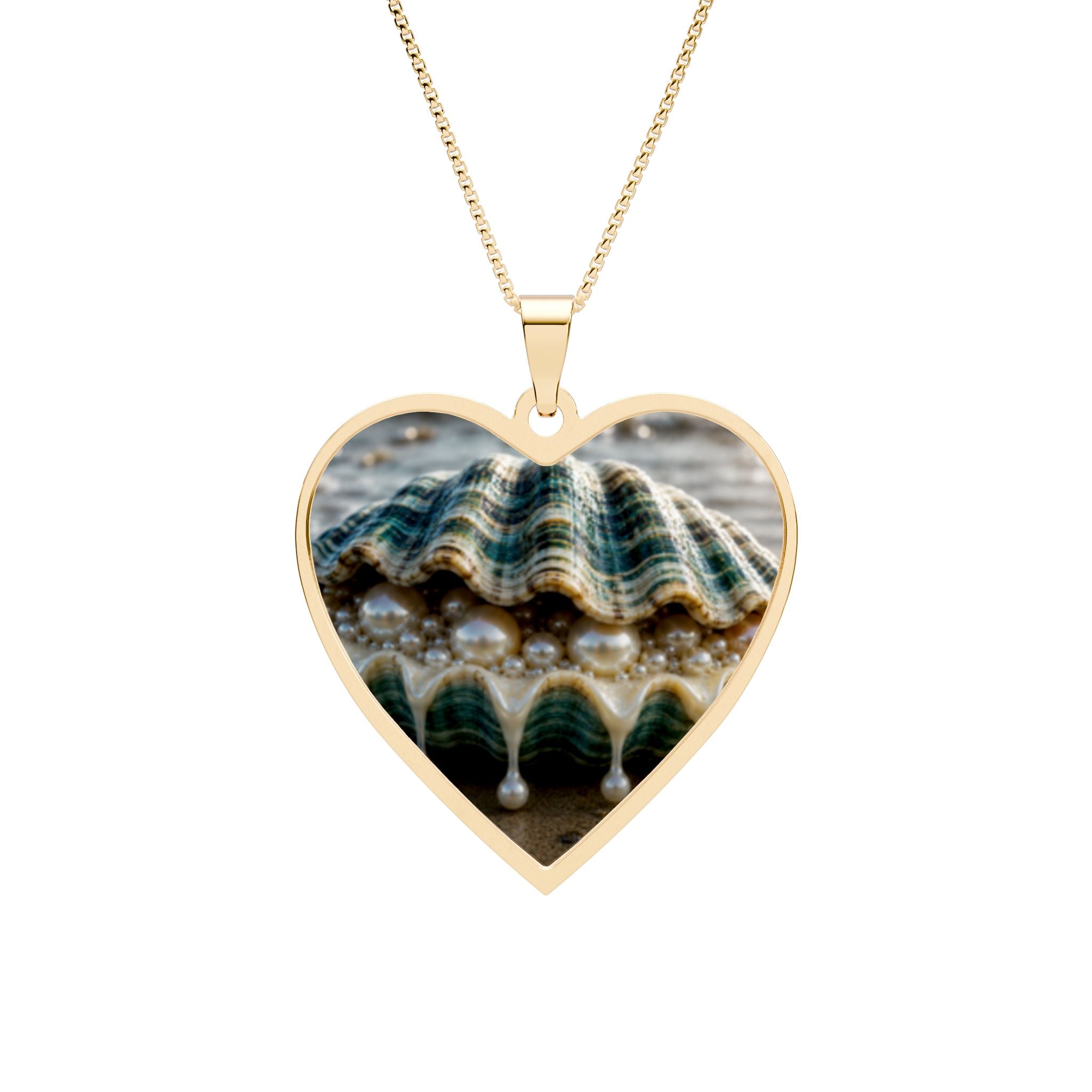 Heart Photo Pendant Necklace — Custom Picture Heart Frame in Gold or Silver