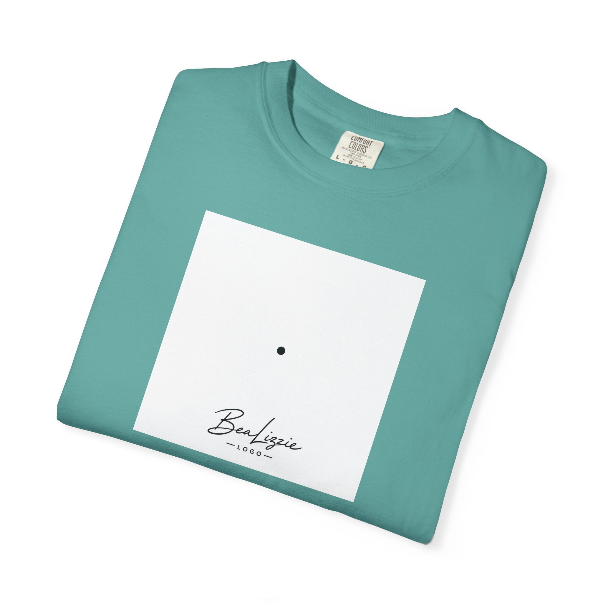 Minimalist "Breathe" Script T-Shirt — Small Center Dot Design