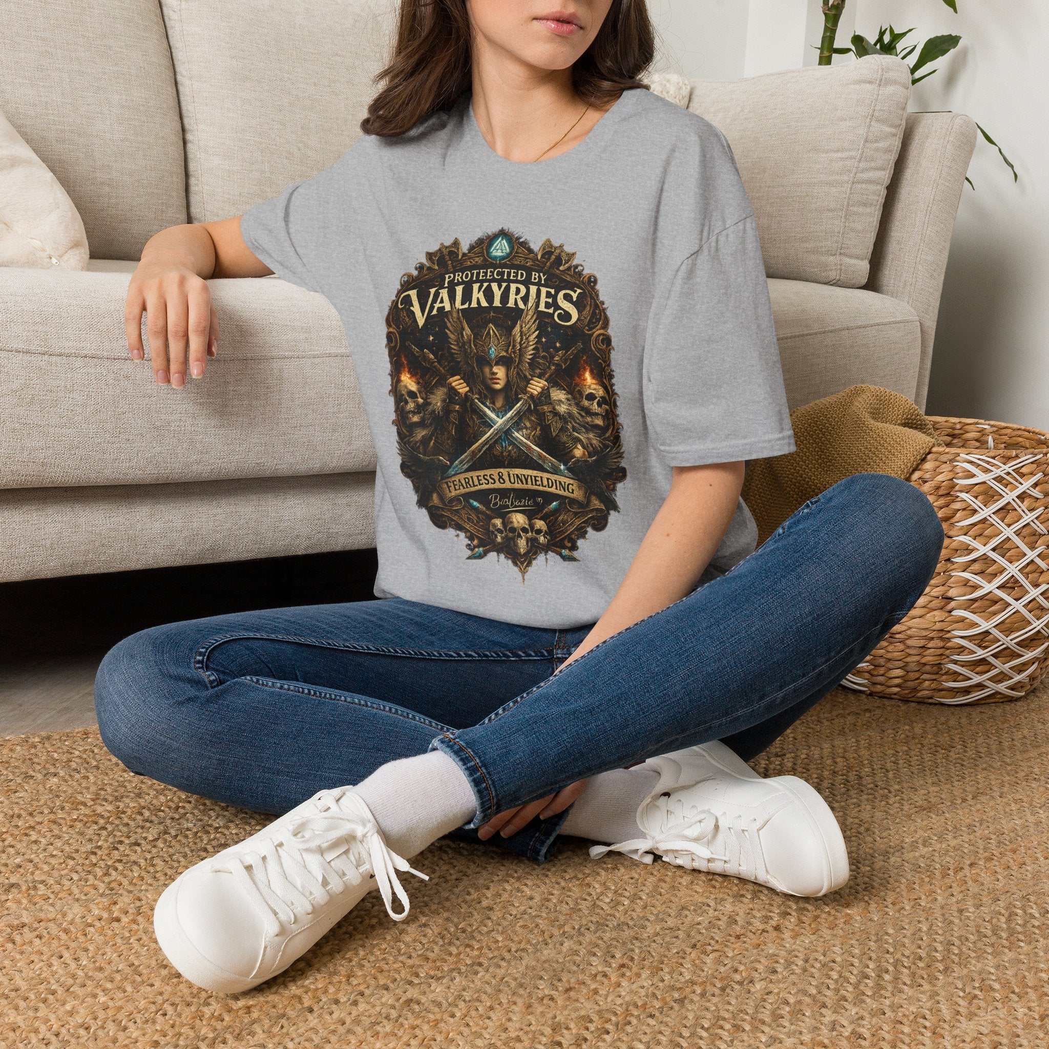 Valkyries T‑Shirt — "Protected by Valkyries" Norse Warrior Tee