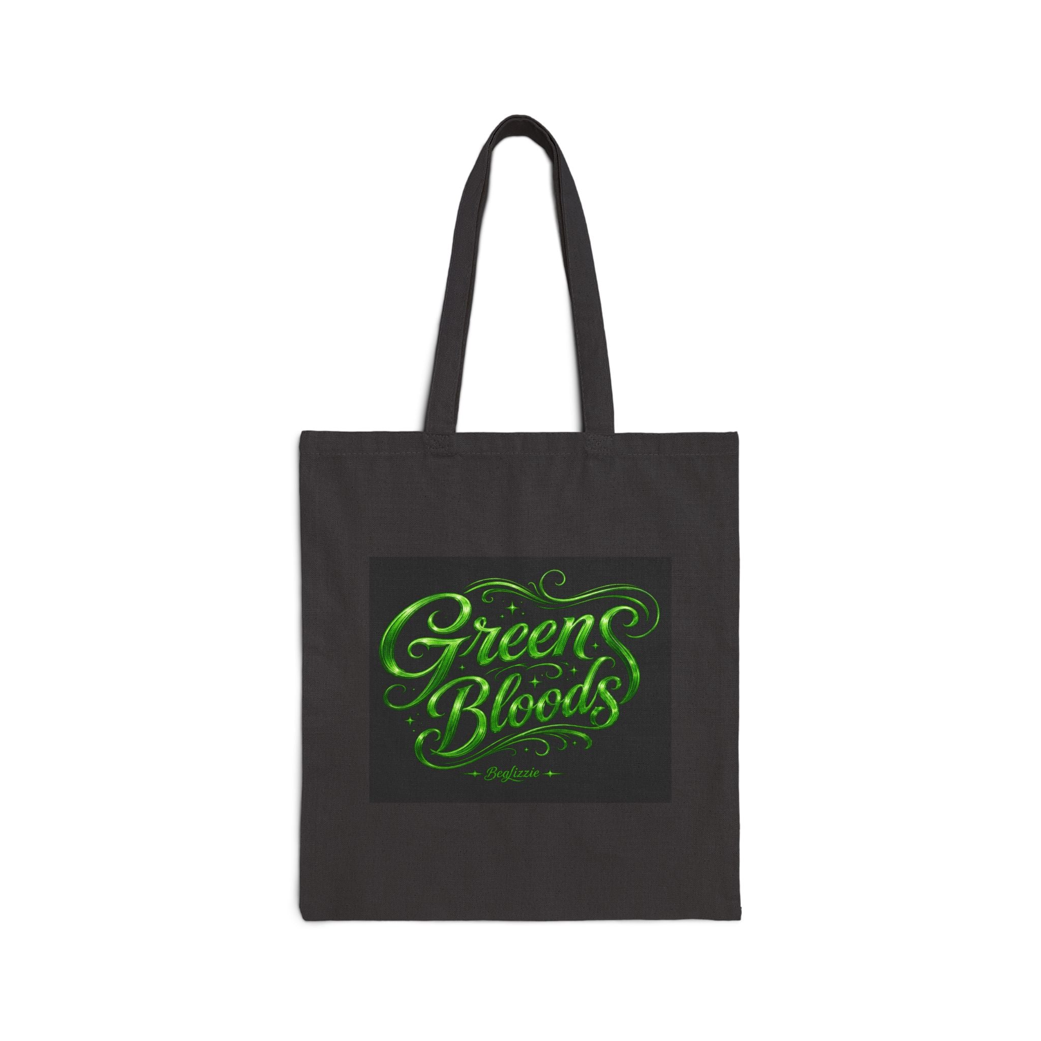 Tote Bag — "Green Bloods" Neon Script Canvas Tote