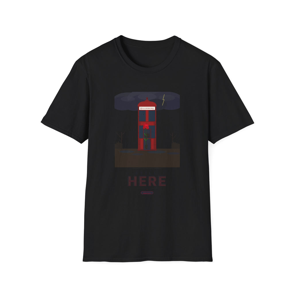 Vintage British Phone Booth T-Shirt — 'Telephone' Graphic Tee