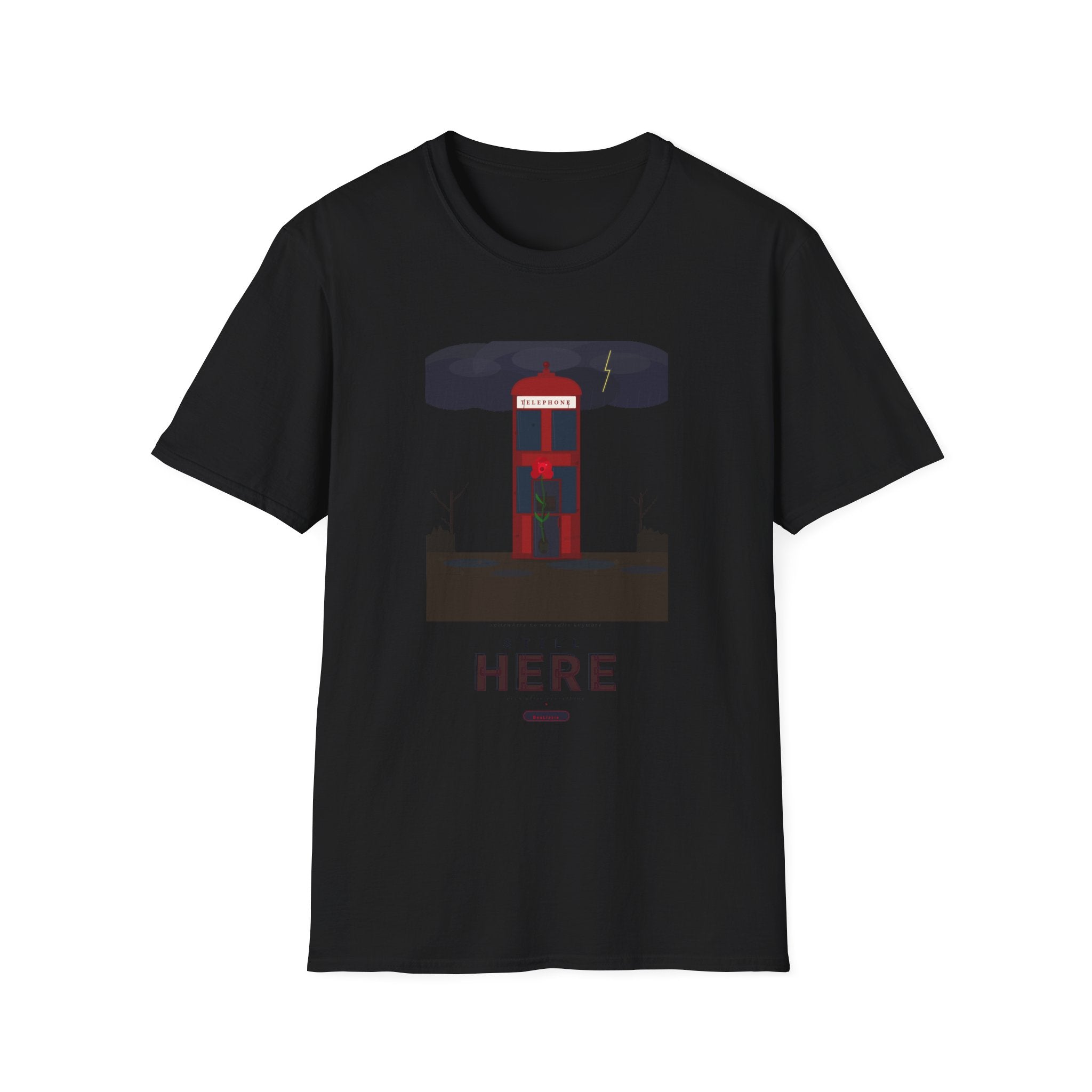 Vintage British Phone Booth T-Shirt — 'Telephone' Graphic Tee