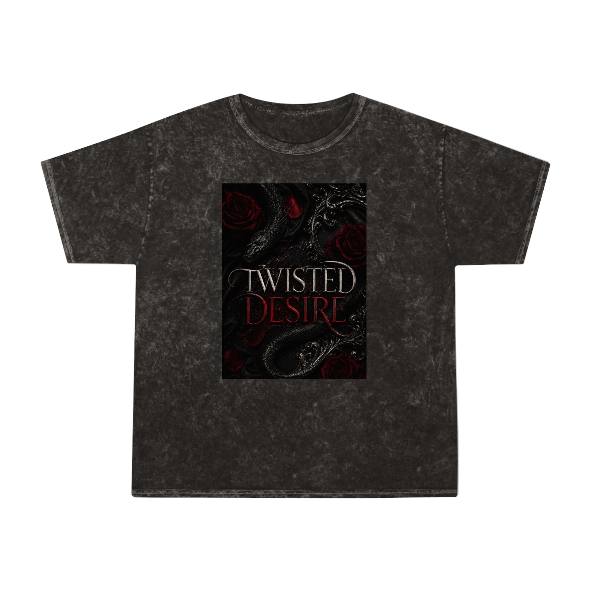 T-shirt effet délavé Twisted Desire — Imprimé serpent gothique foncé