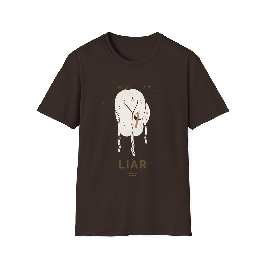 Liar Clock Graphic T‑Shirt — Quirky Surreal Illustration Tee