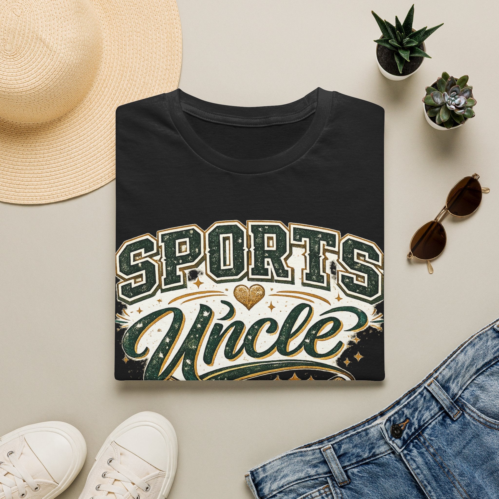 Sports Uncle T-Shirt — Vintage Athletic Design (Baseball, Football, Basketball)