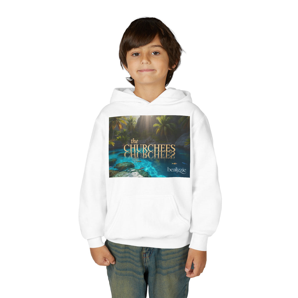 Sweat à capuche enfant – Sweat-shirt à motif piscine tropicale « The CHURCHEES »