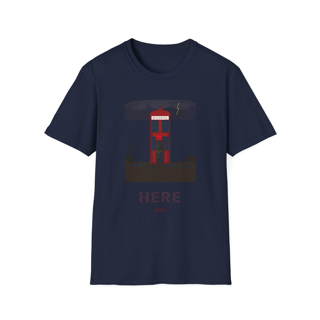 Vintage British Phone Booth T-Shirt — 'Telephone' Graphic Tee