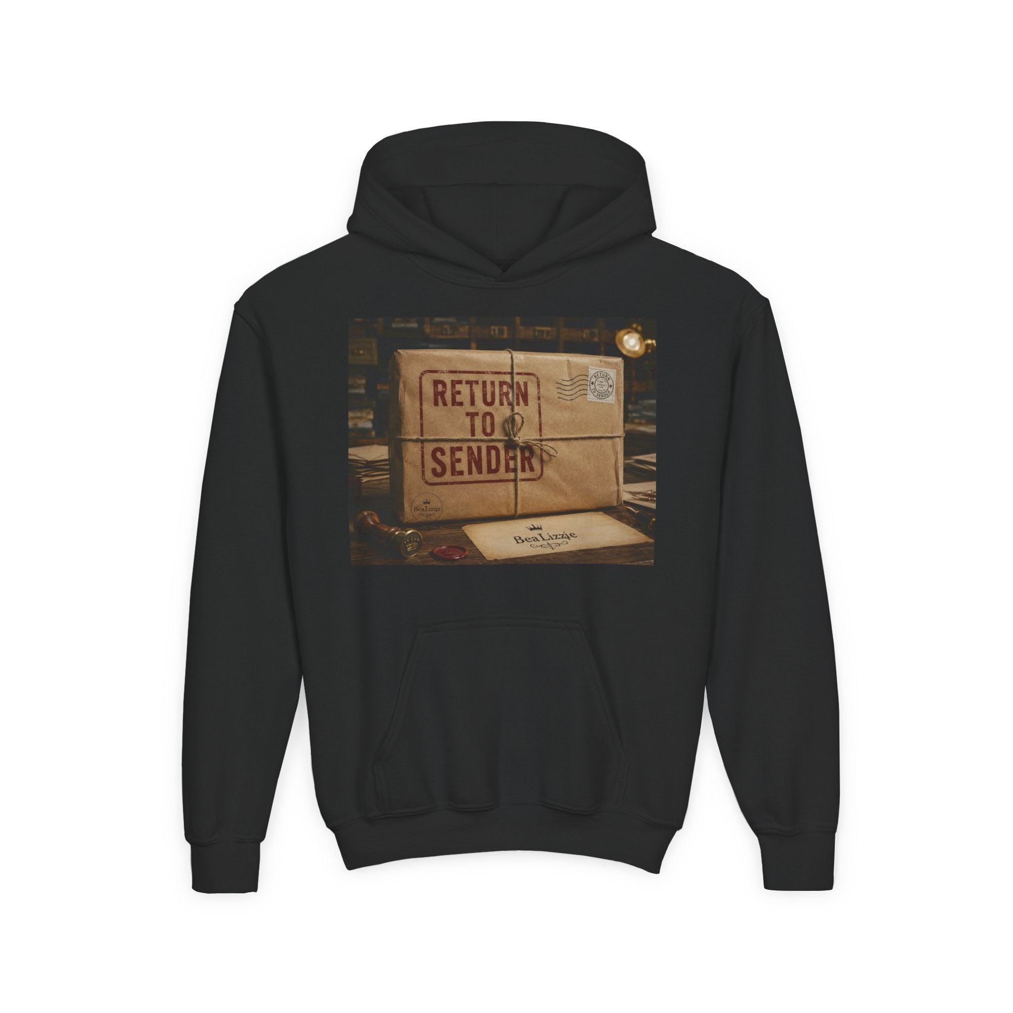 Youth Hoodie – 'Return to Sender' Vintage Mailbox Graphic