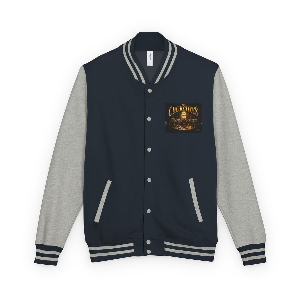Letterman Jacket — 'The Churchees' Vintage Band Logo Varsity Jacket