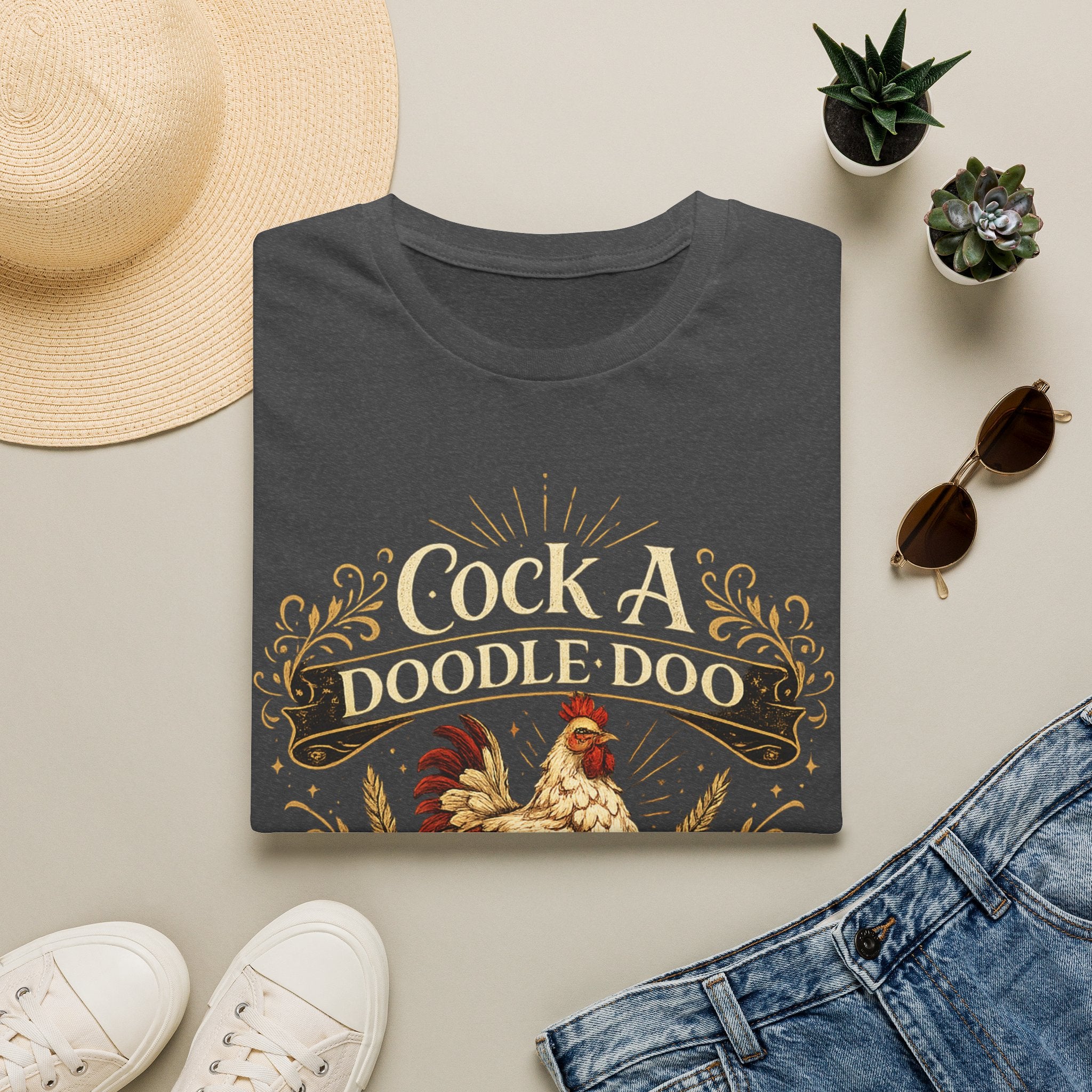Cock A Doodle Doo T-Shirt — Funny Rooster Farmyard Graphic Tee
