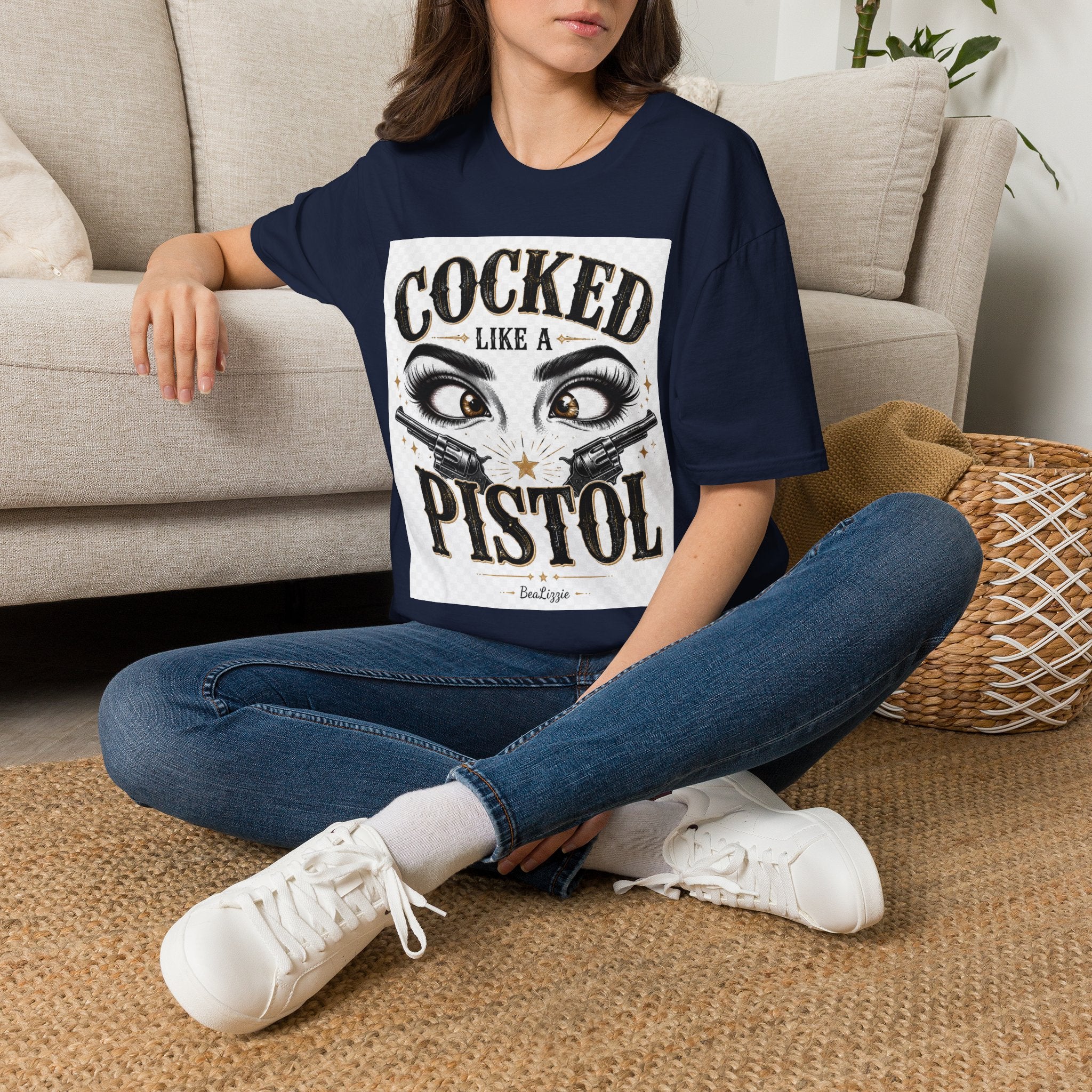 Cocked Like a Pistol T-Shirt — Retro Western Eyelash Graphic Tee