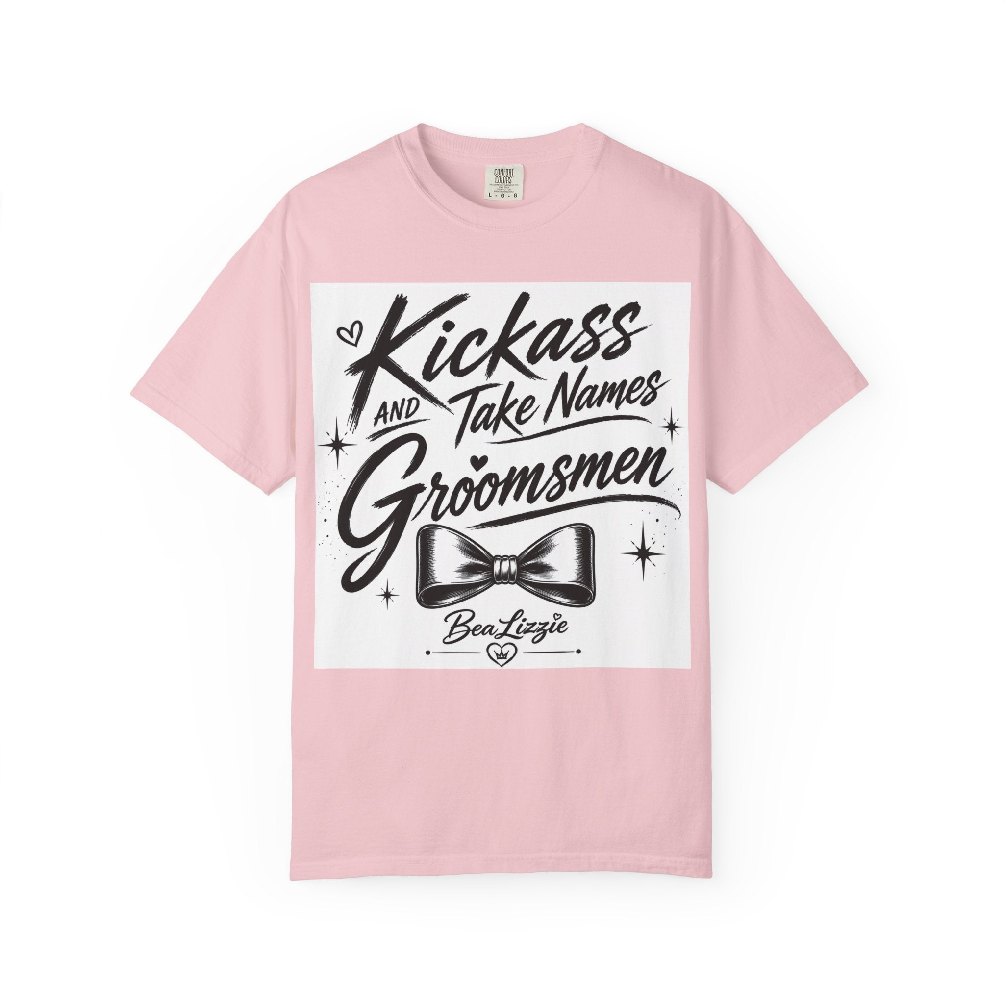 Groomsmen T‑Shirt — "Kickass and Take Names" Bow Tie Wedding Tee