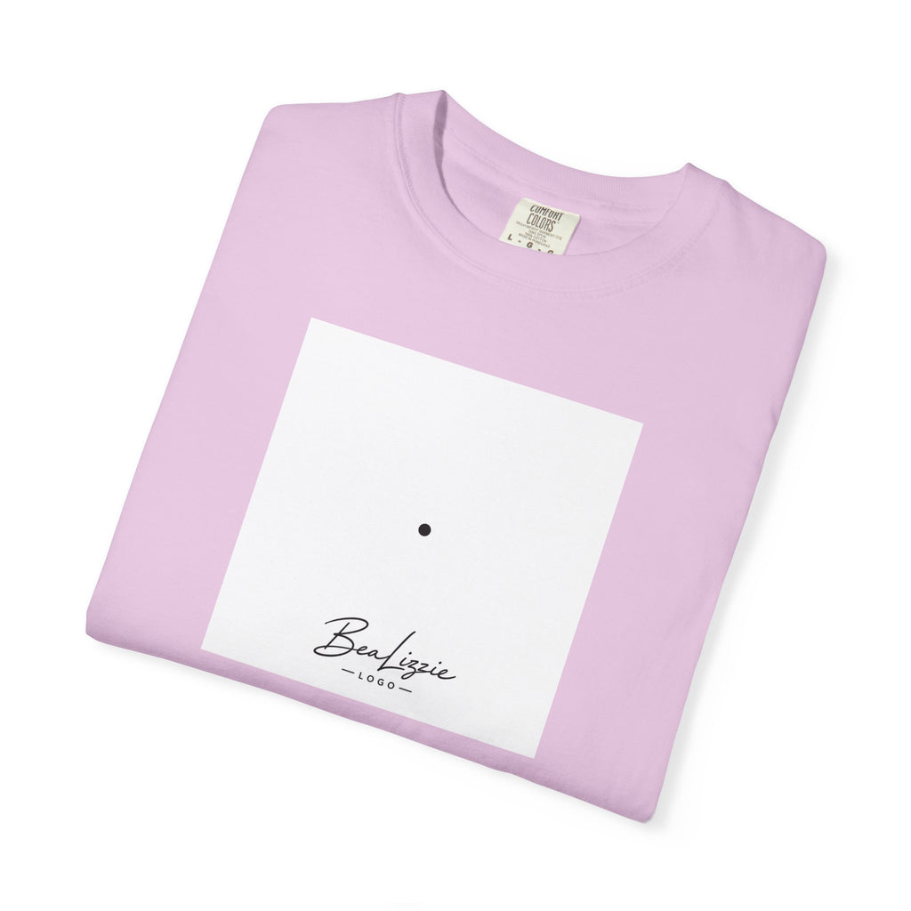 Minimalist "Breathe" Script T-Shirt — Small Center Dot Design