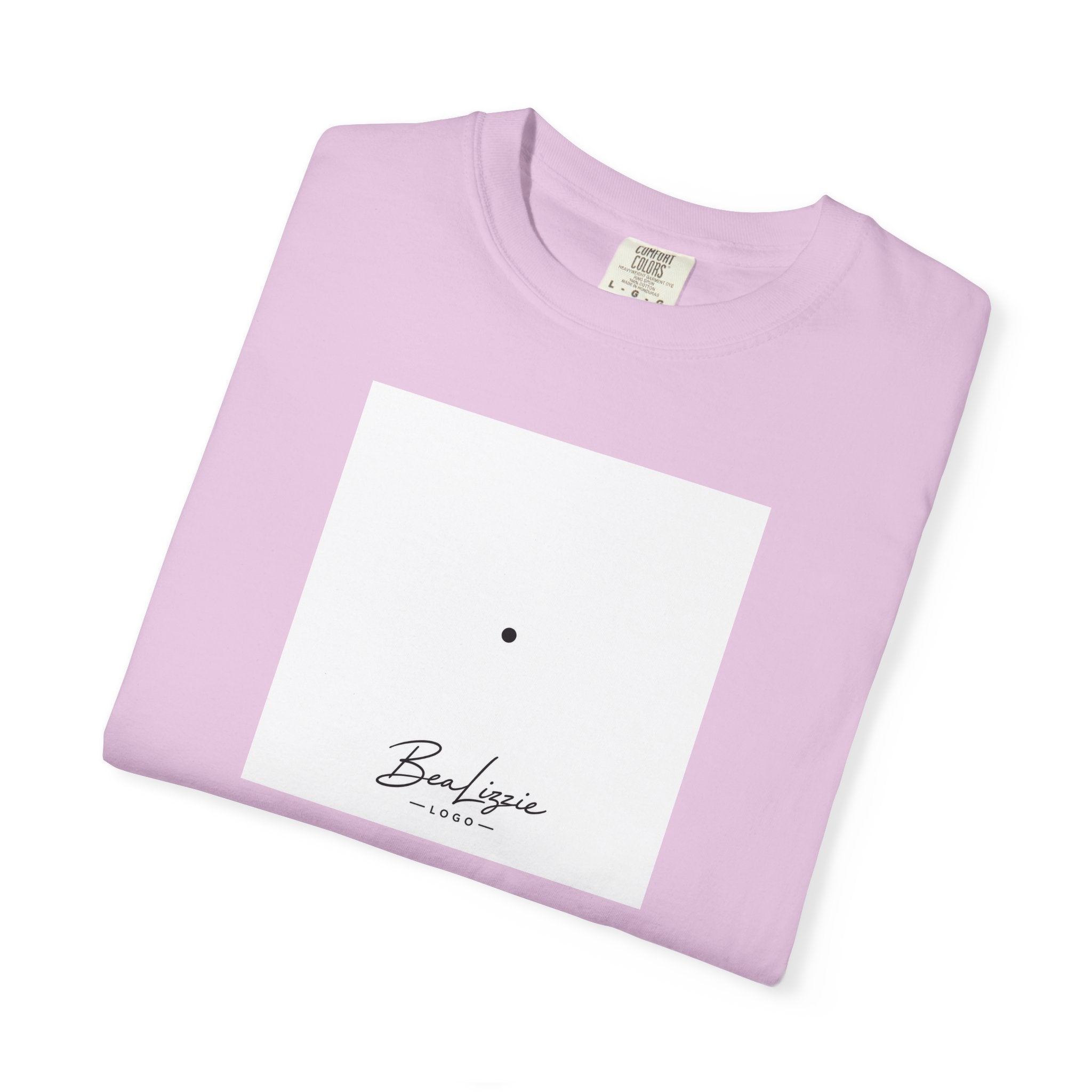 Minimalist "Breathe" Script T-Shirt — Small Center Dot Design