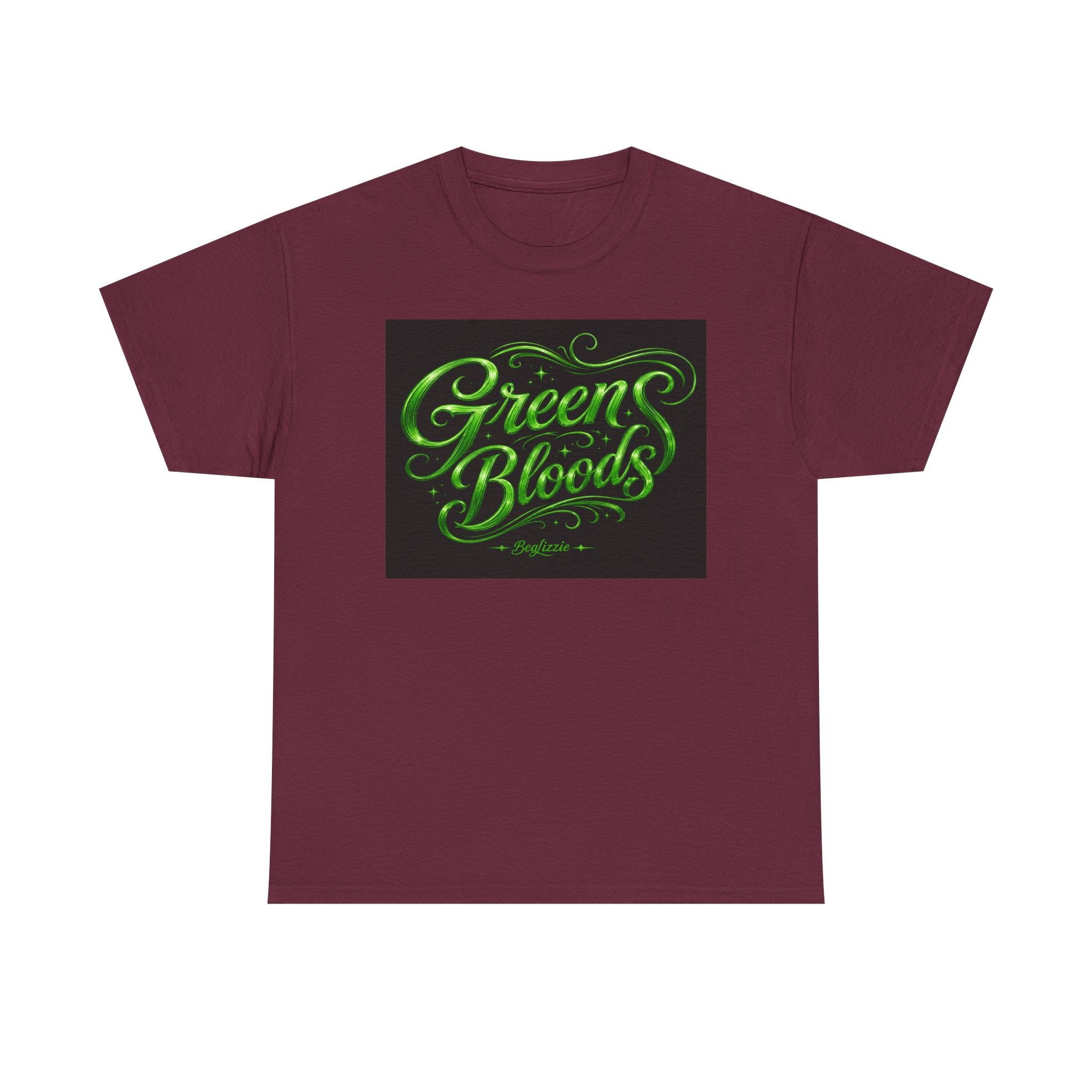 Green Bloods Graphic Tee — Neon Script St. Patrick’s Day Shirt