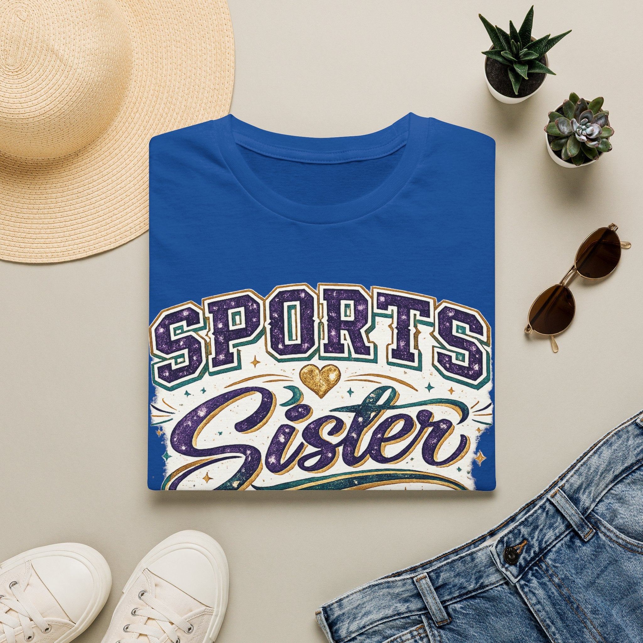Sports Sister T-Shirt — Cheerful Athletic Sibling Tee