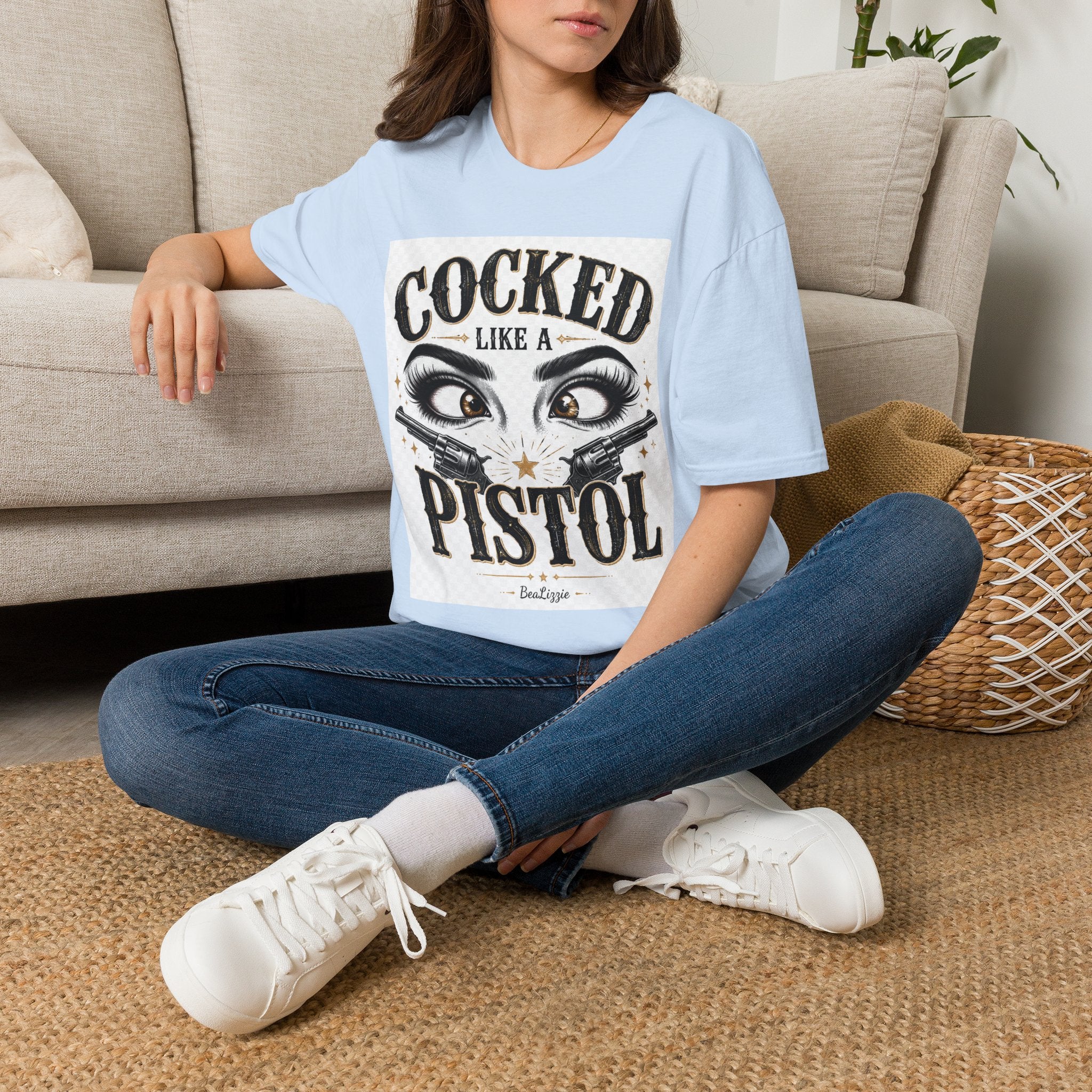 Cocked Like a Pistol T-Shirt — Retro Western Eyelash Graphic Tee