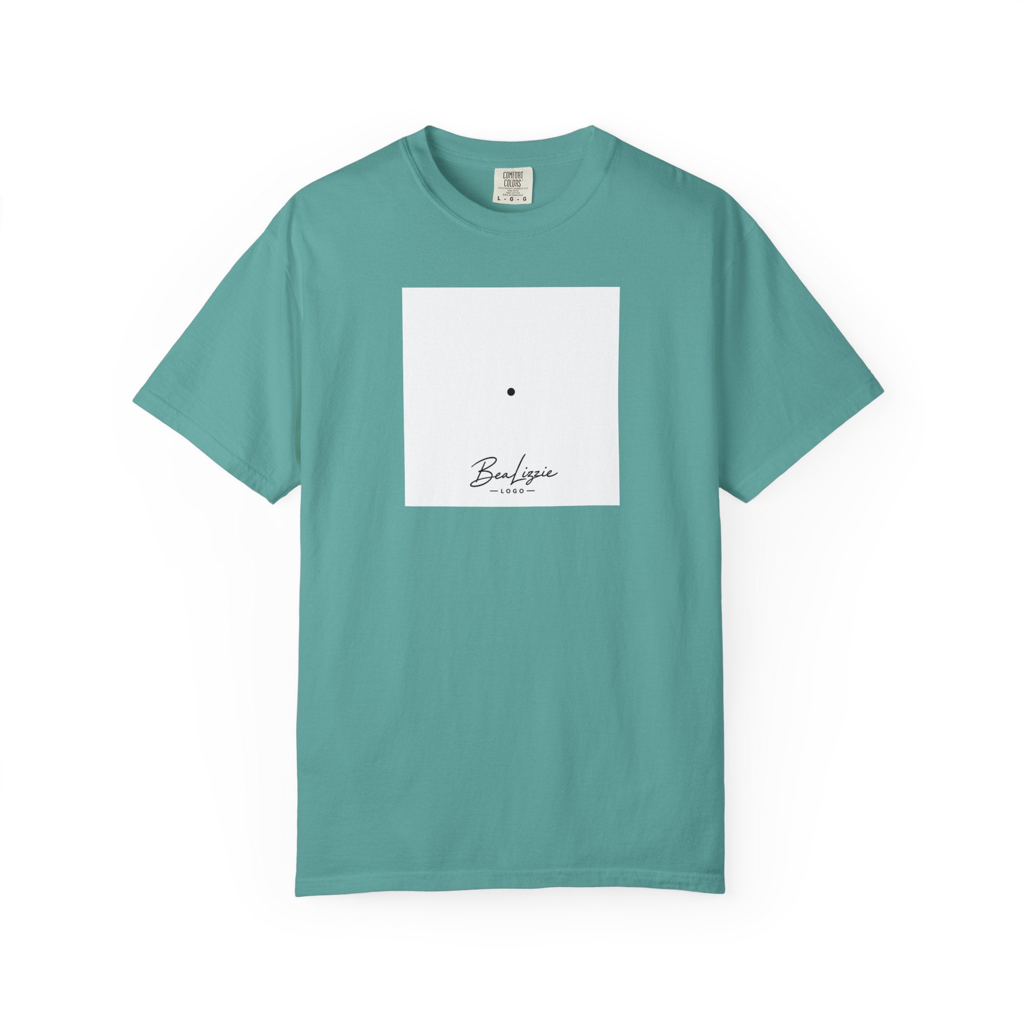 Minimalist "Breathe" Script T-Shirt — Small Center Dot Design