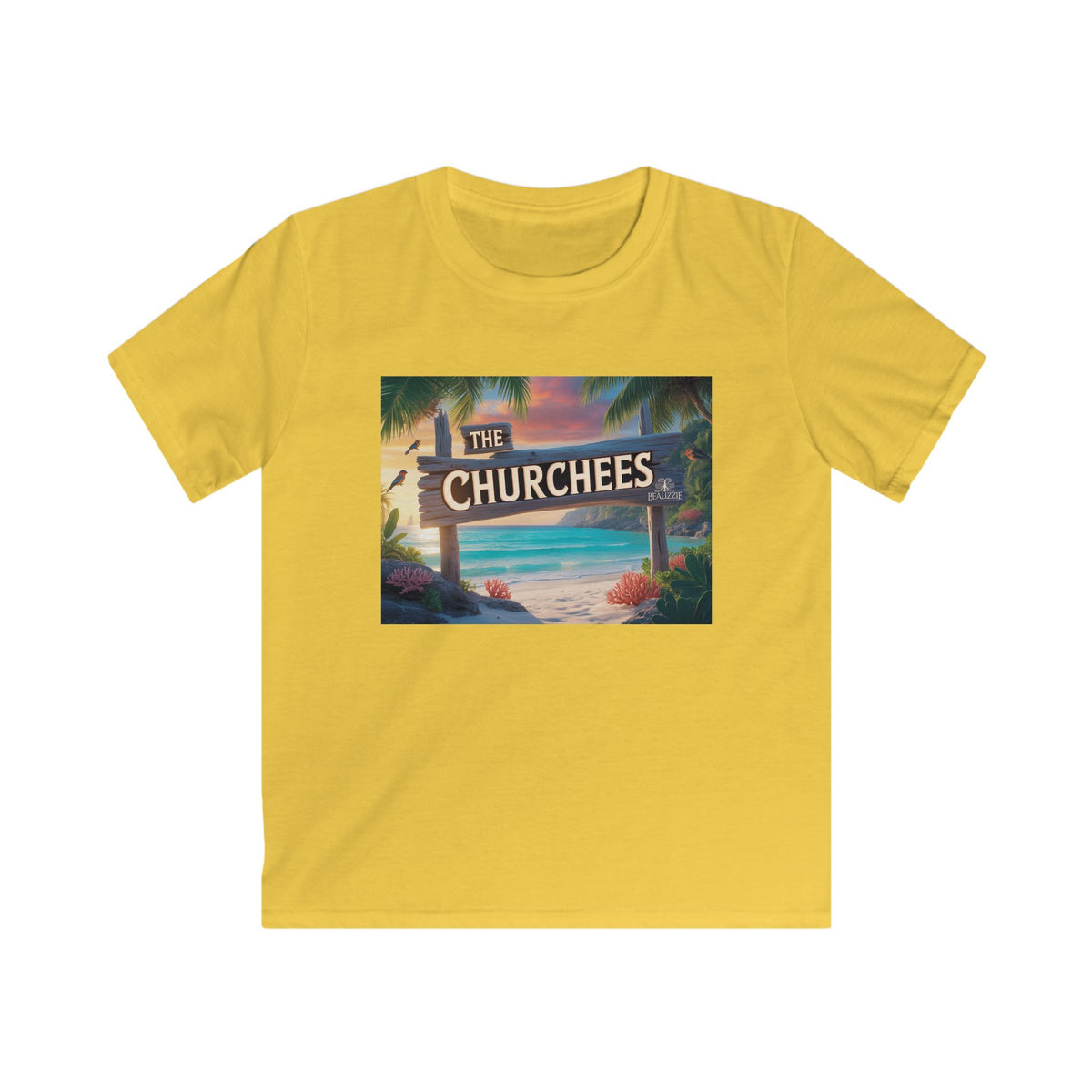 Kids Beach Tee — 'The Churchees' Tropical Paradise Graphic