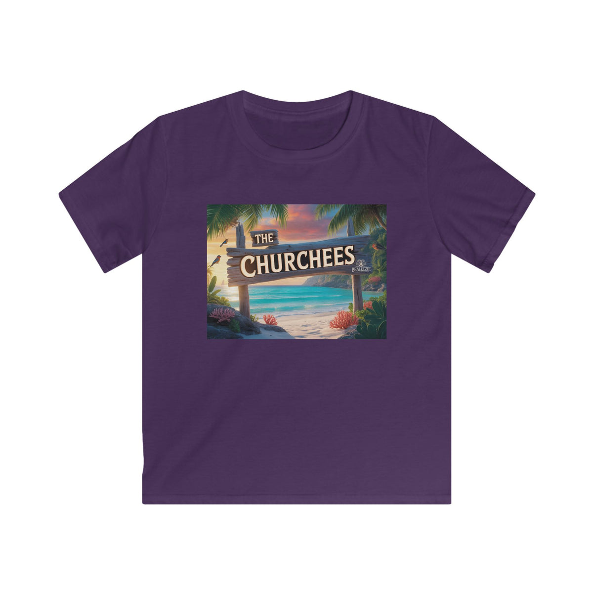 Kids Beach Tee — 'The Churchees' Tropical Paradise Graphic