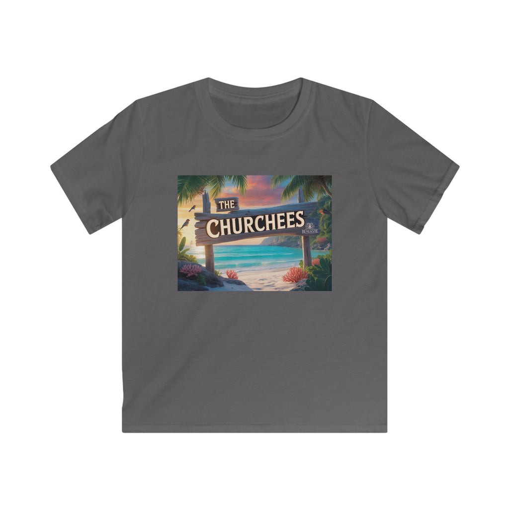 T-shirt de plage enfant — Graphique « The Churchees » Paradis Tropical