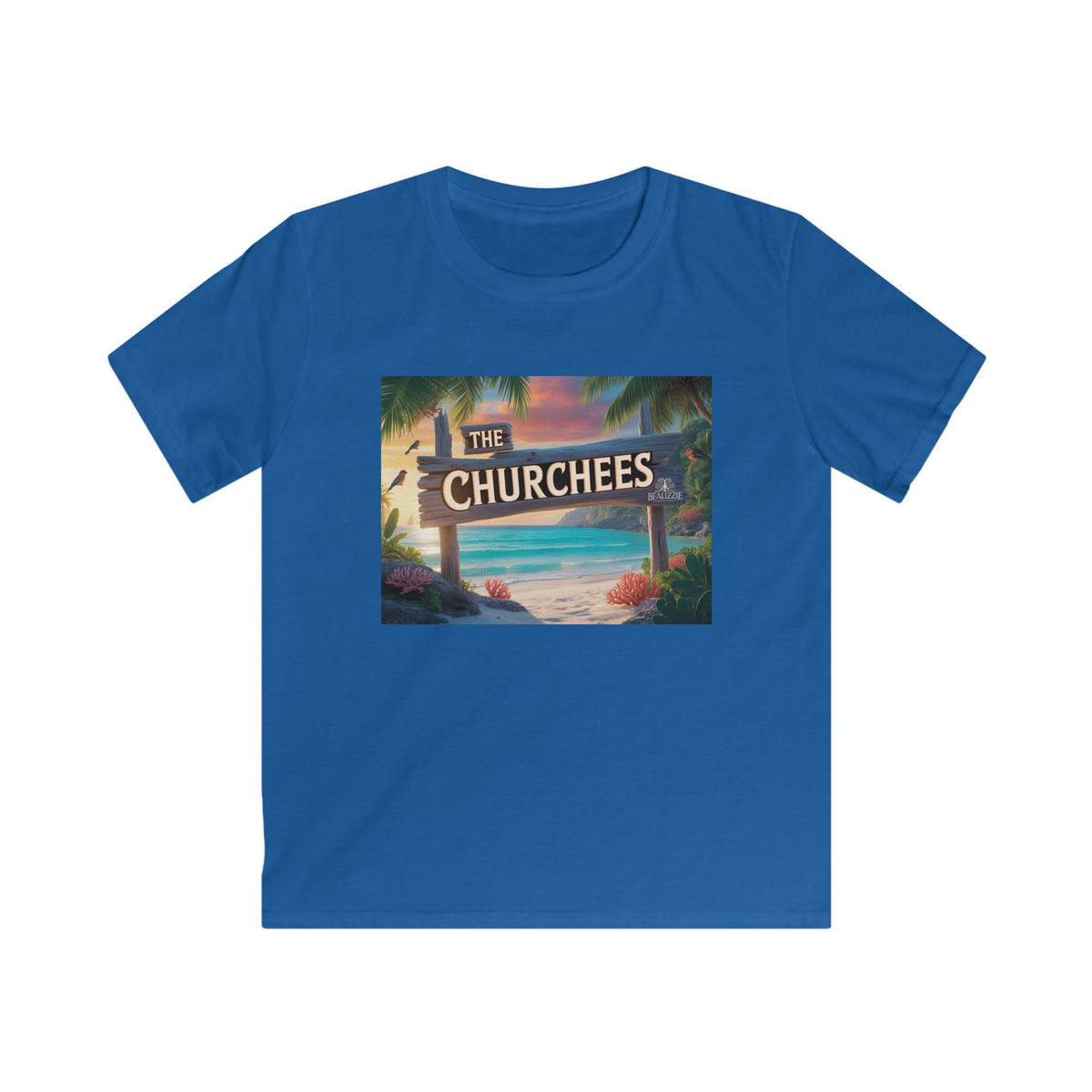 Kids Beach Tee — 'The Churchees' Tropical Paradise Graphic