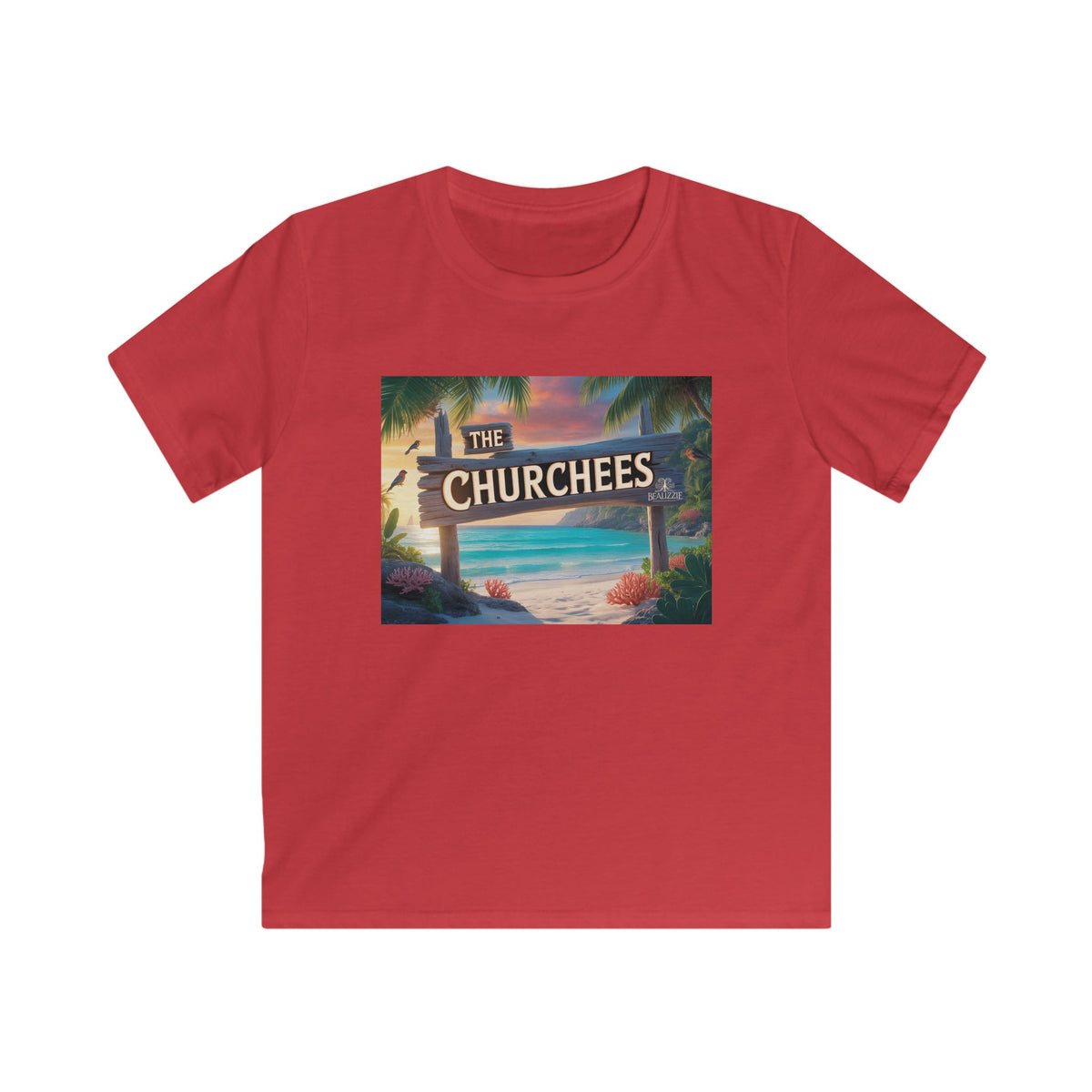 Kids Beach Tee — 'The Churchees' Tropical Paradise Graphic