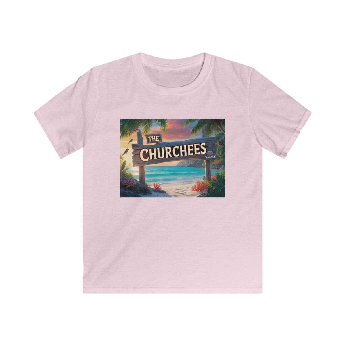Kids Beach Tee — 'The Churchees' Tropical Paradise Graphic
