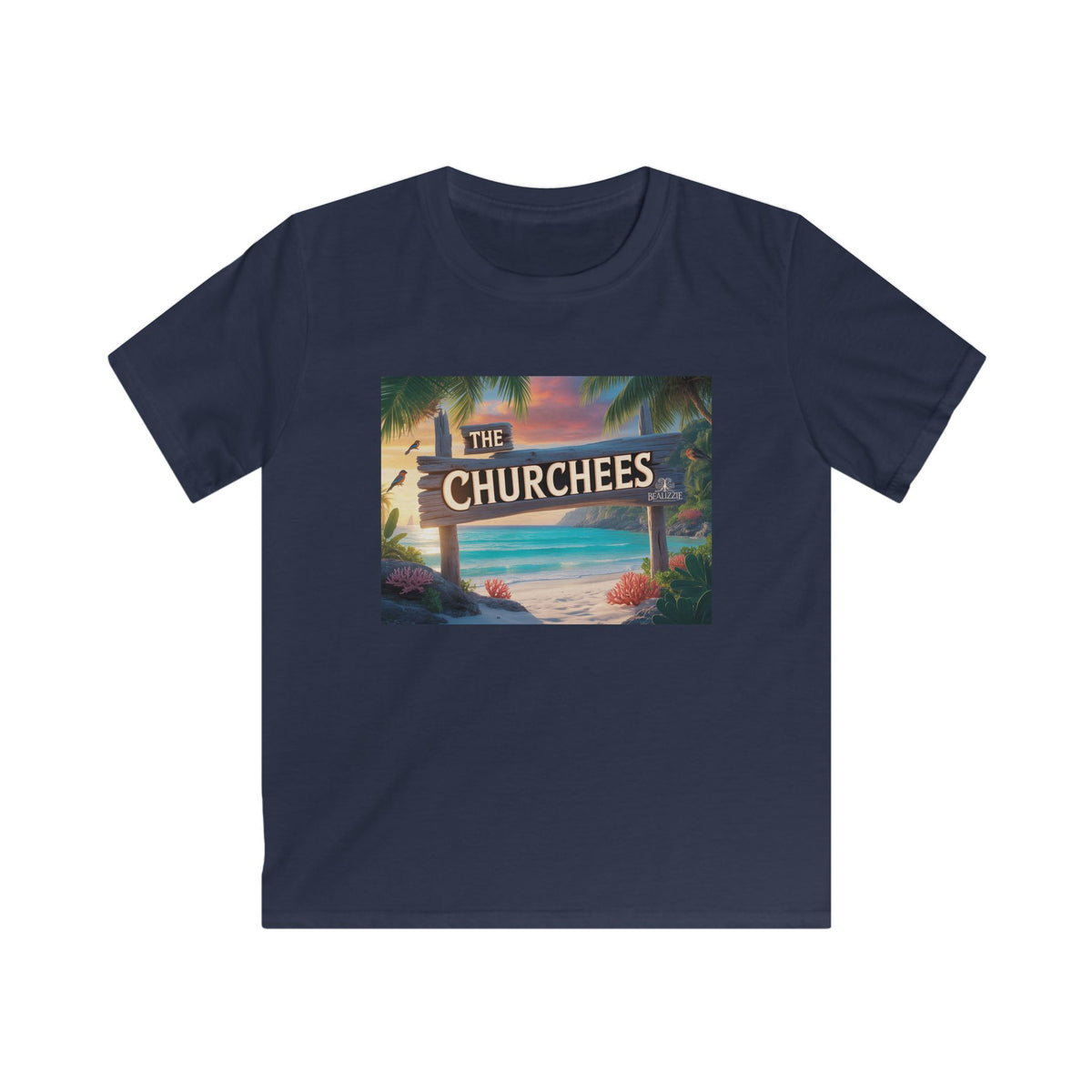 Kids Beach Tee — 'The Churchees' Tropical Paradise Graphic