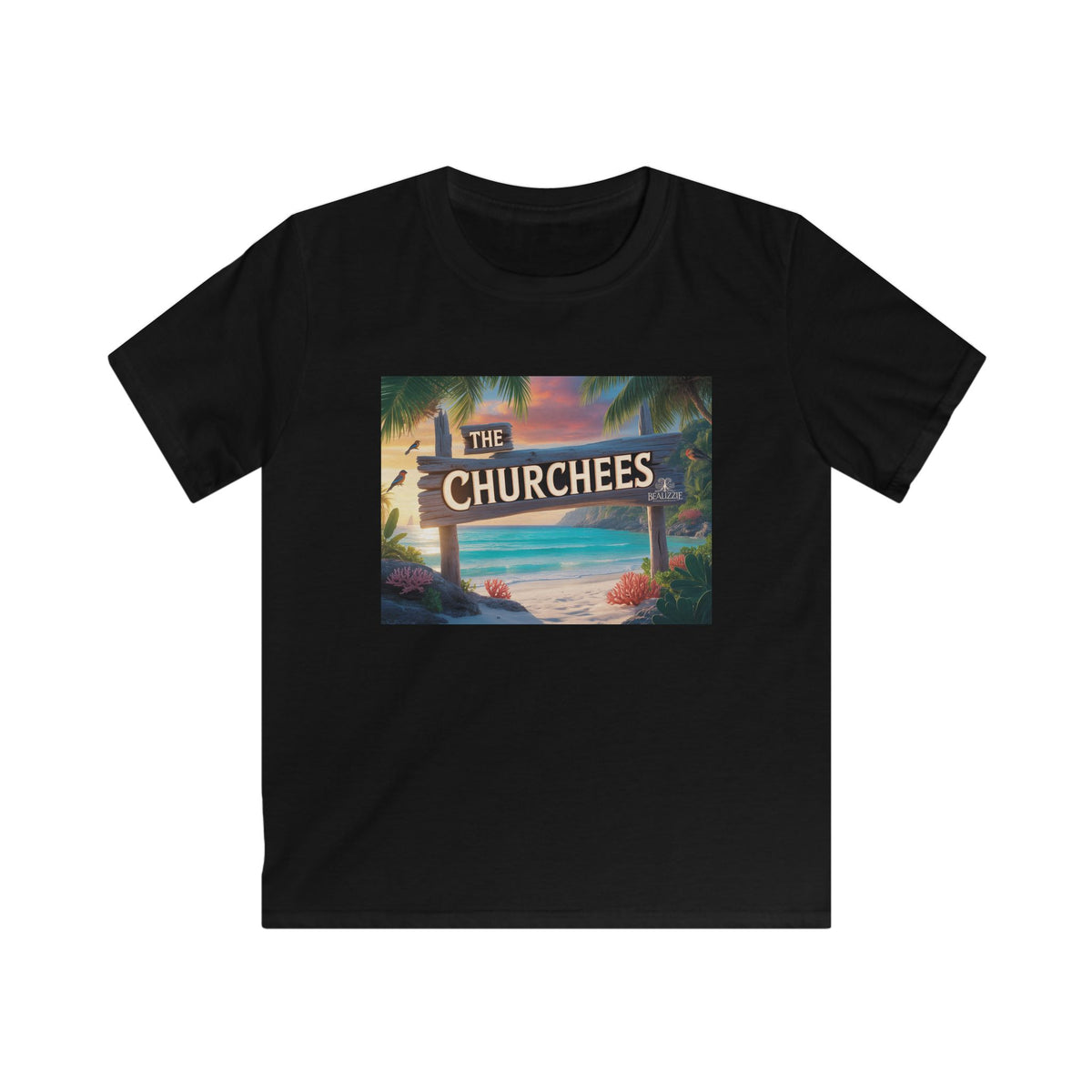 Kids Beach Tee — 'The Churchees' Tropical Paradise Graphic