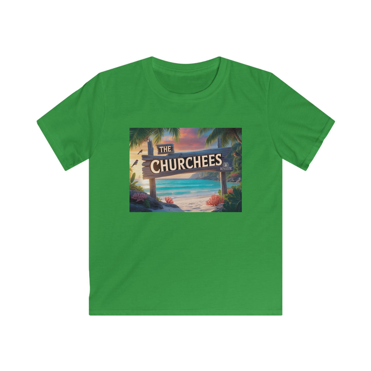 Kids Beach Tee — 'The Churchees' Tropical Paradise Graphic