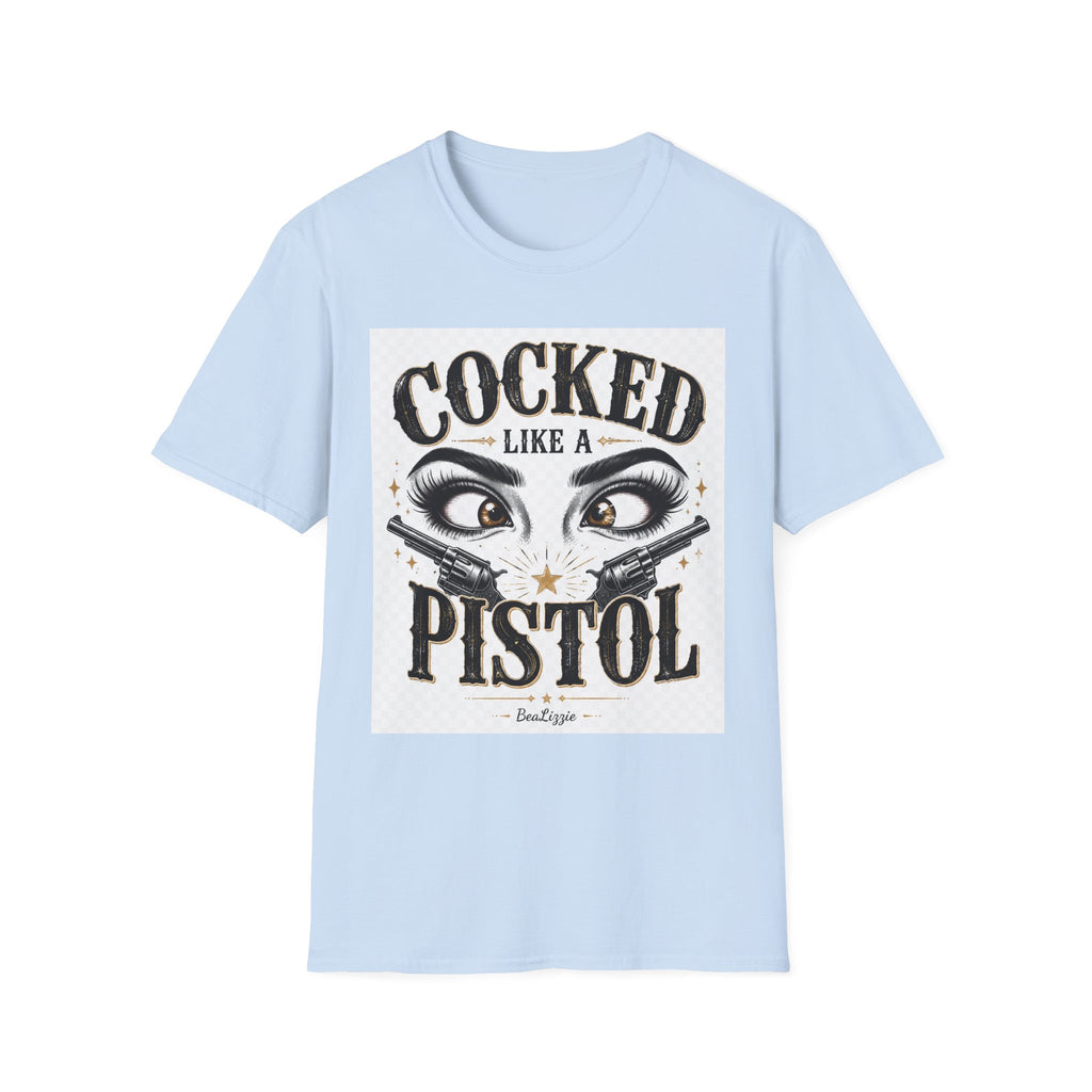 Cocked Like a Pistol T-Shirt — Retro Western Eyelash Graphic Tee