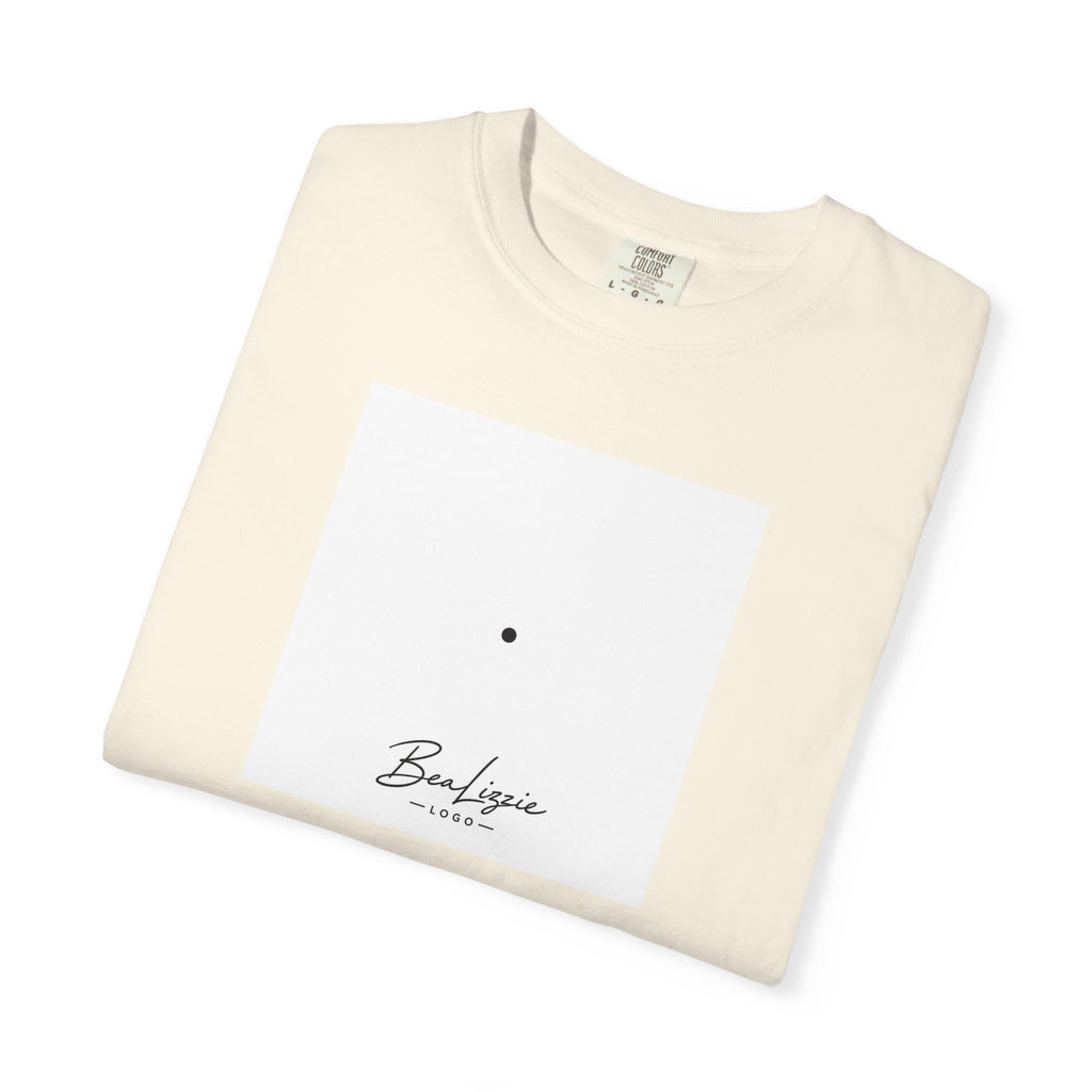 Minimalist "Breathe" Script T-Shirt — Small Center Dot Design