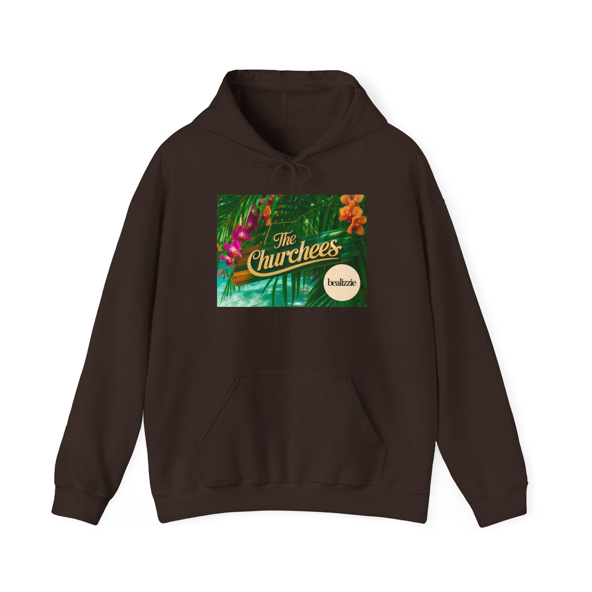 Le sweat à capuche logo Tropical de Churchees — Sweat-shirt à motif rétro inspiré des groupes de musique