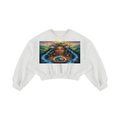 Sweat-shirt court col rond ample femme