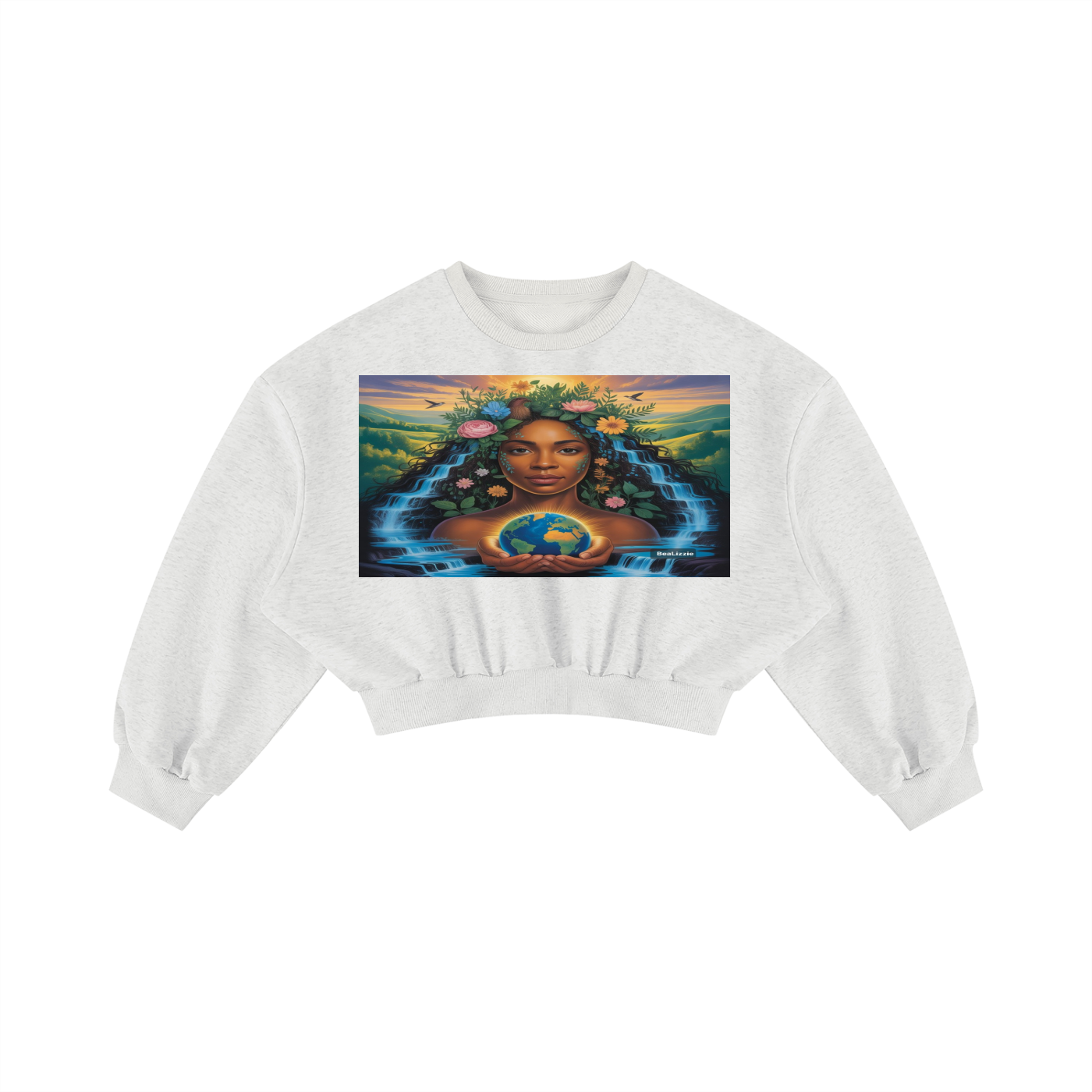 Sweat-shirt court col rond ample femme