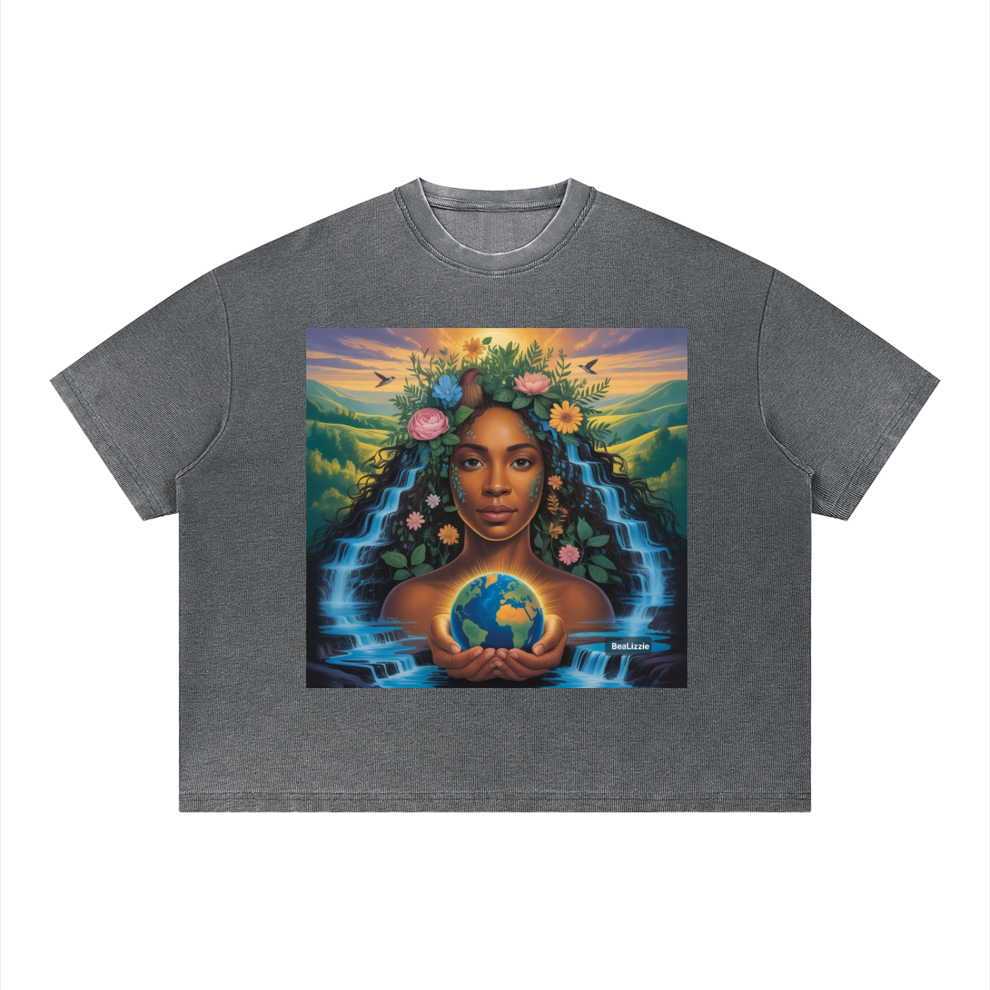 Unisex Vintage Wash Sunfade Boxy Waffle T-Shirt