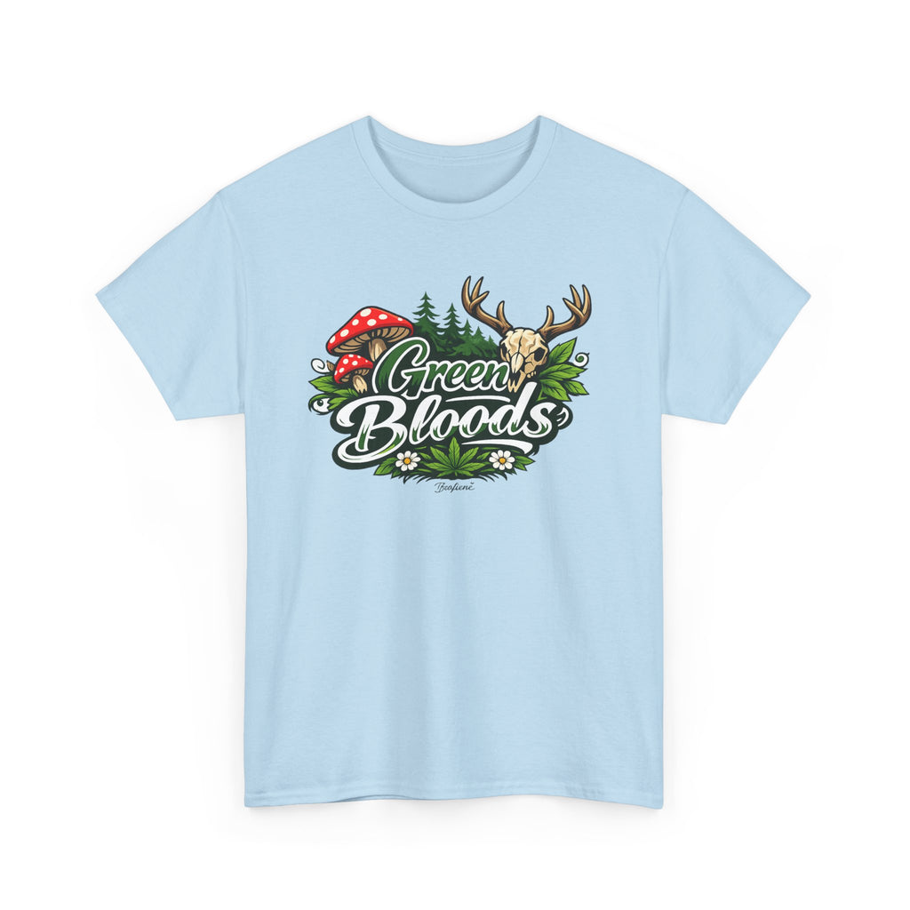Green Bloods Nature T-Shirt – Deer, Mushrooms & Forest Graphic Tee